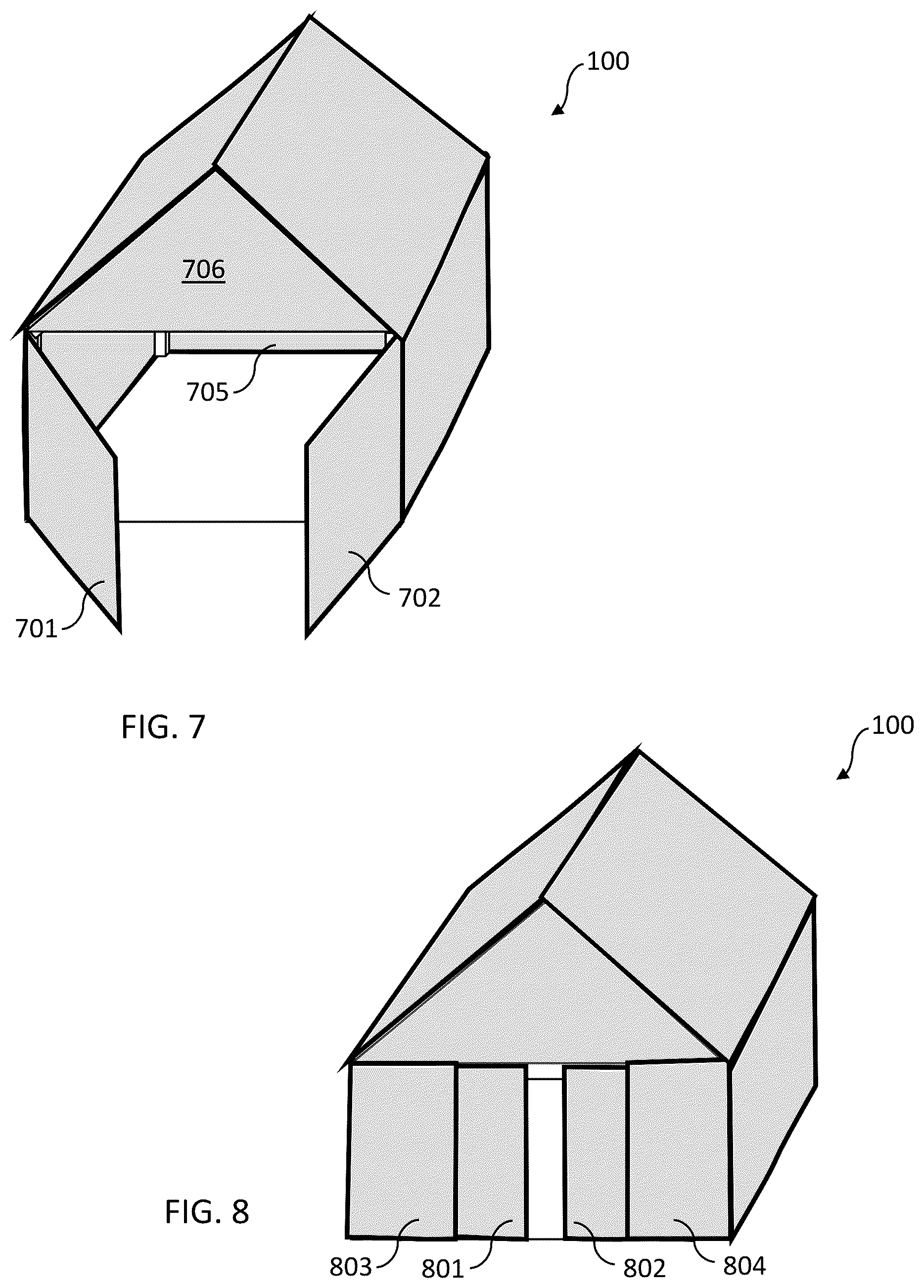 Patent US12492549 Figure 5 – Housing including roof/cover adapted with retractable panels in hinged connection to outwardly movable side walls