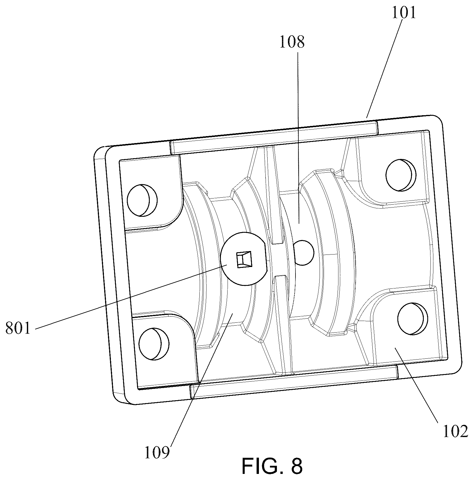 Patent US12492560 Figure 8 – Dual-axis swivel bracket
