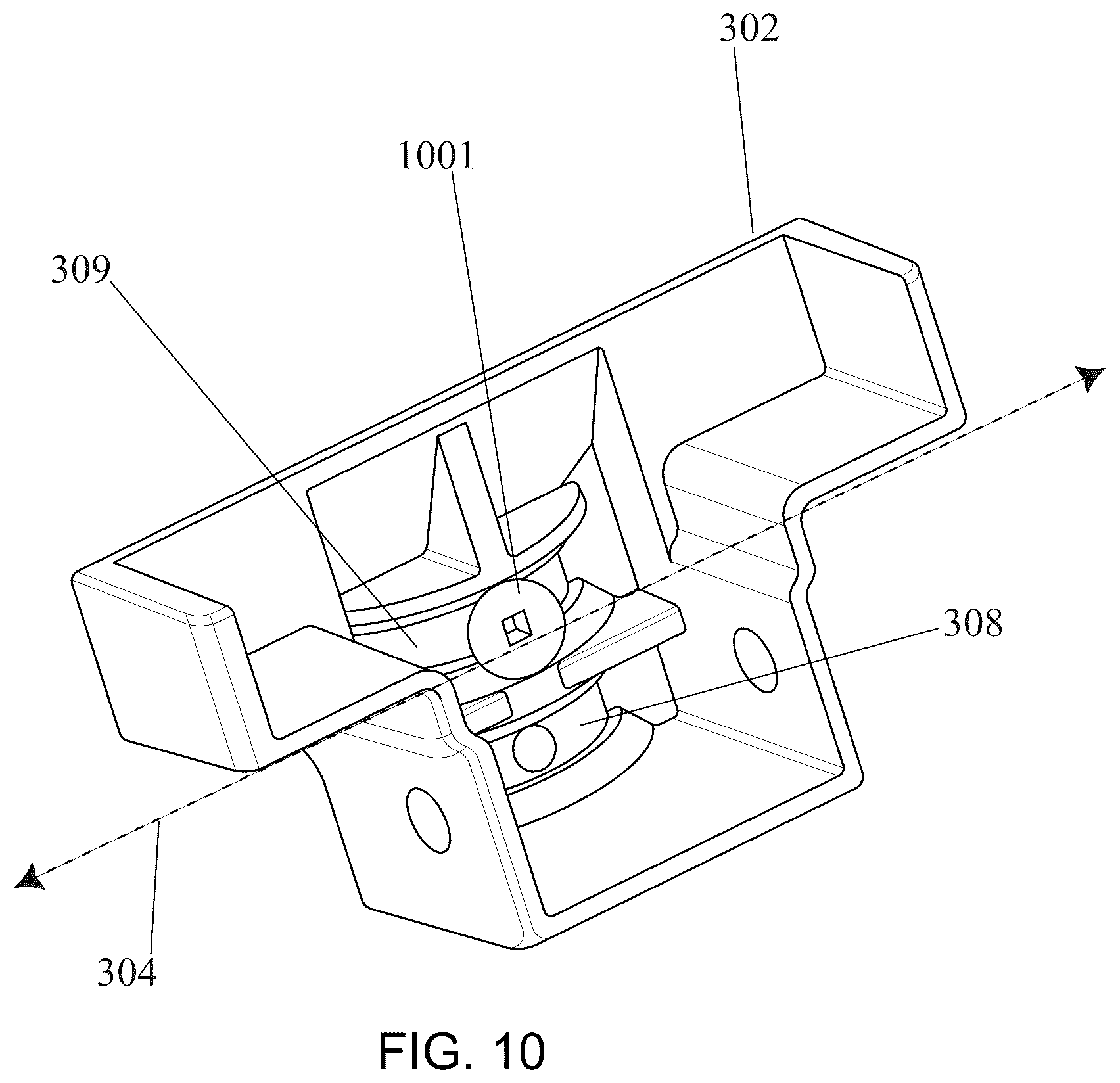 Patent US12492560 Figure 10 – Dual-axis swivel bracket