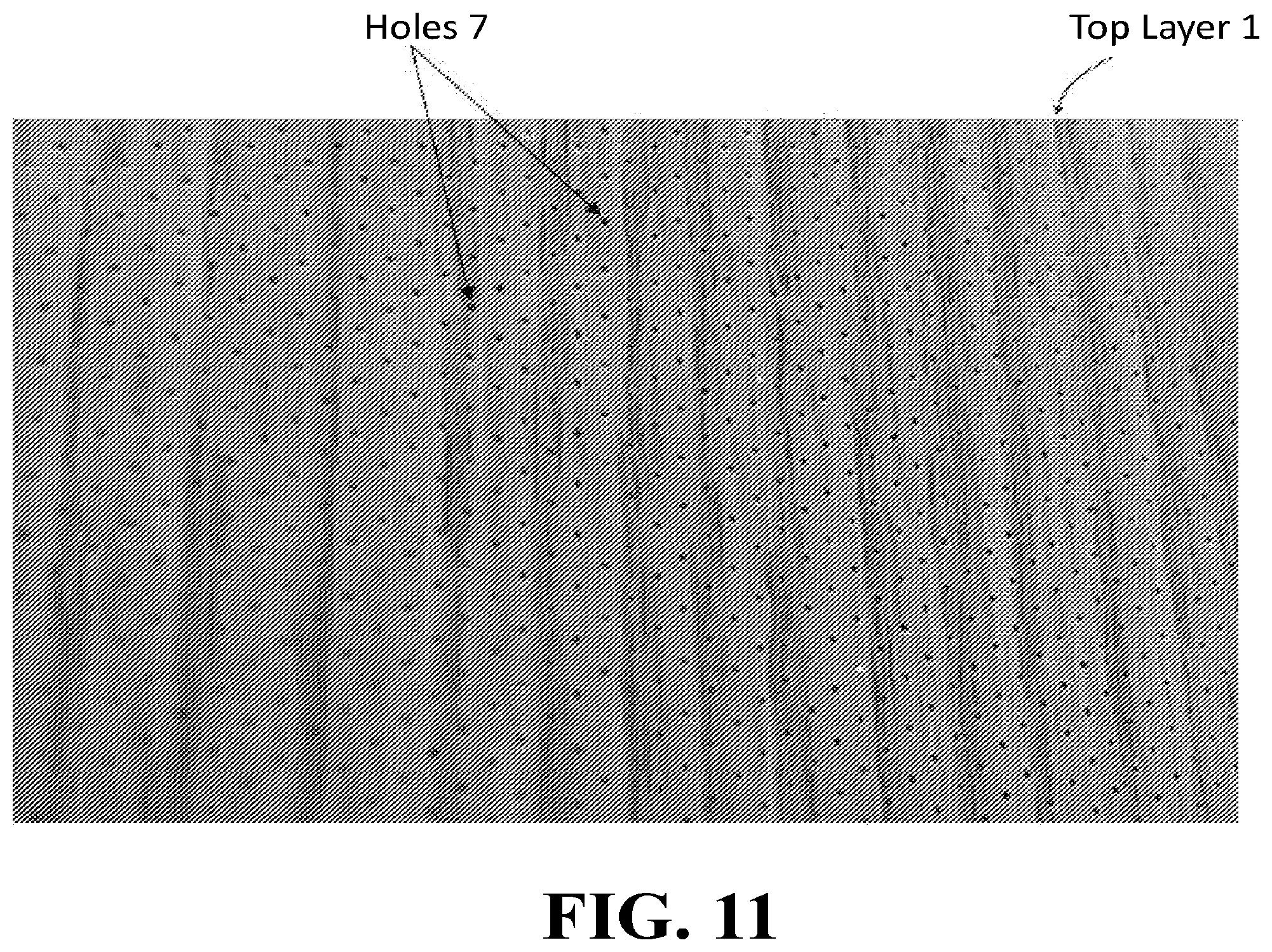 Patent US12492562 Figure 11 – Acoustic decorative article with multilayered porosity base