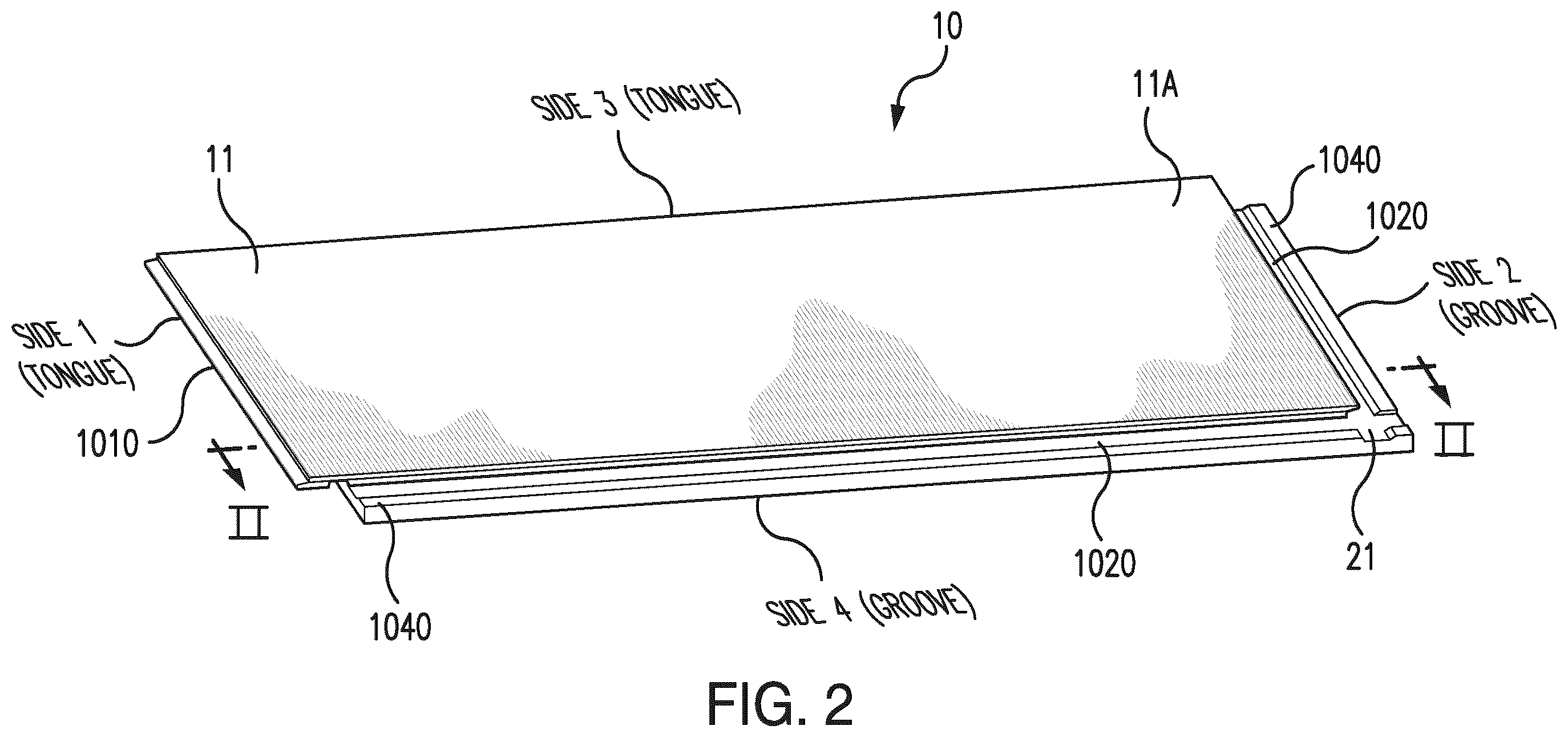 Patent US12492563 Figure 2 – Floor covering with interlocking design