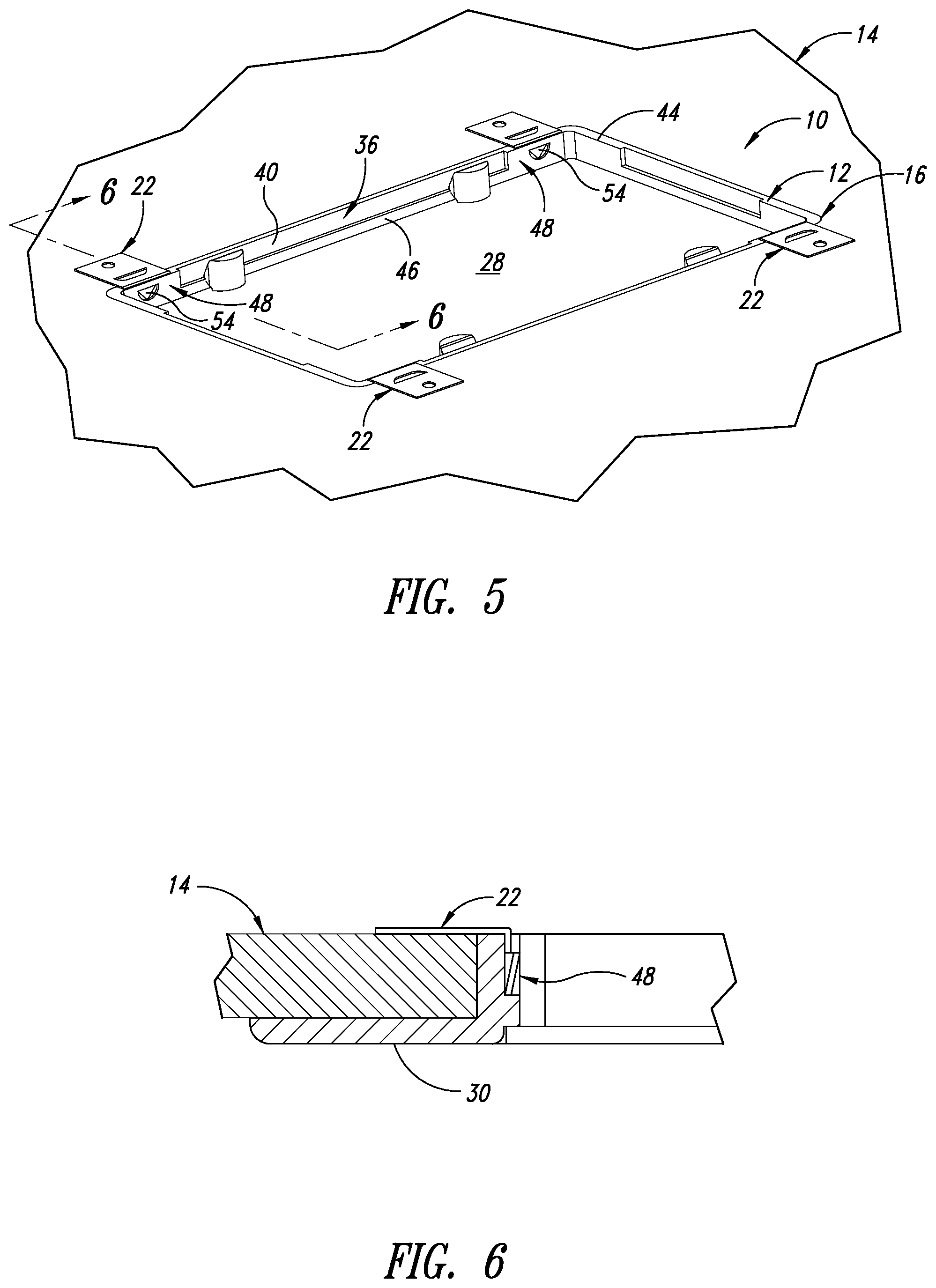 Patent US12492564 Figure 5 – Access panel with mounting tabs