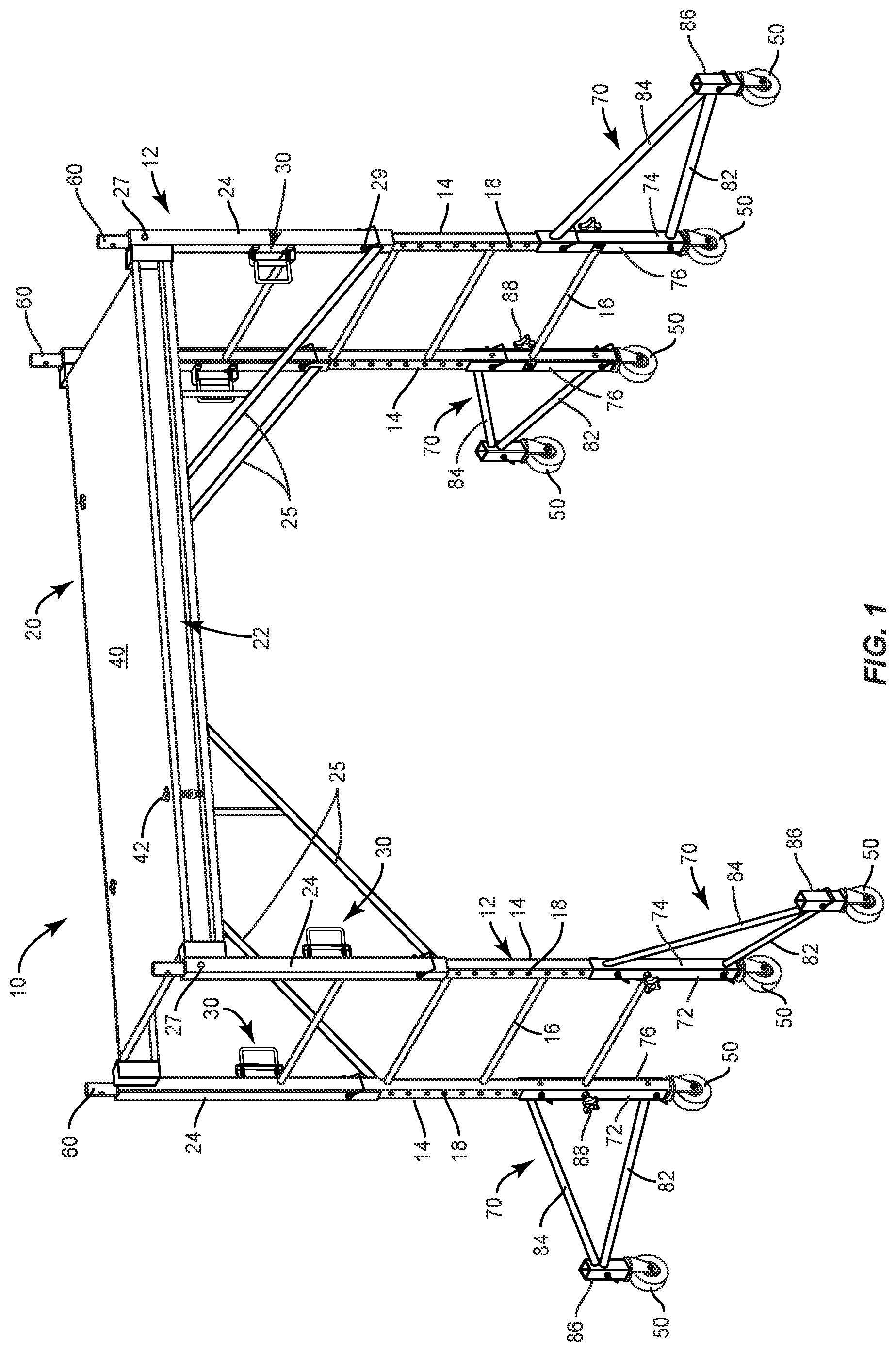Patent US12492565 Figure 1 – Outrigger for multi-function scaffold