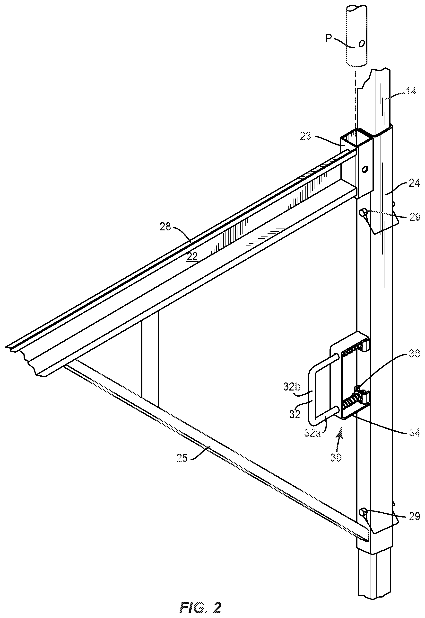 Patent US12492565 Figure 2 – Outrigger for multi-function scaffold