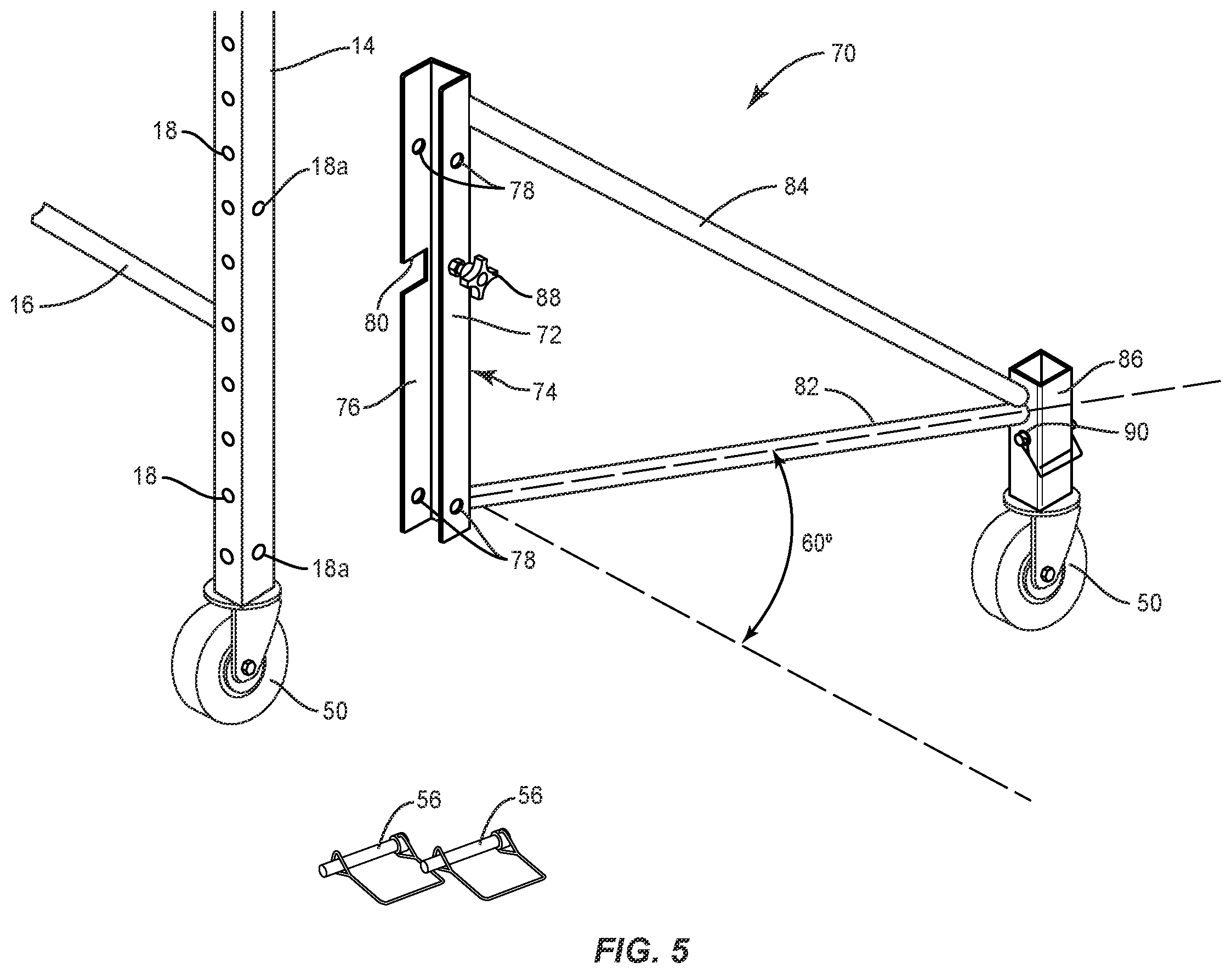 Patent US12492565 Figure 5 – Outrigger for multi-function scaffold