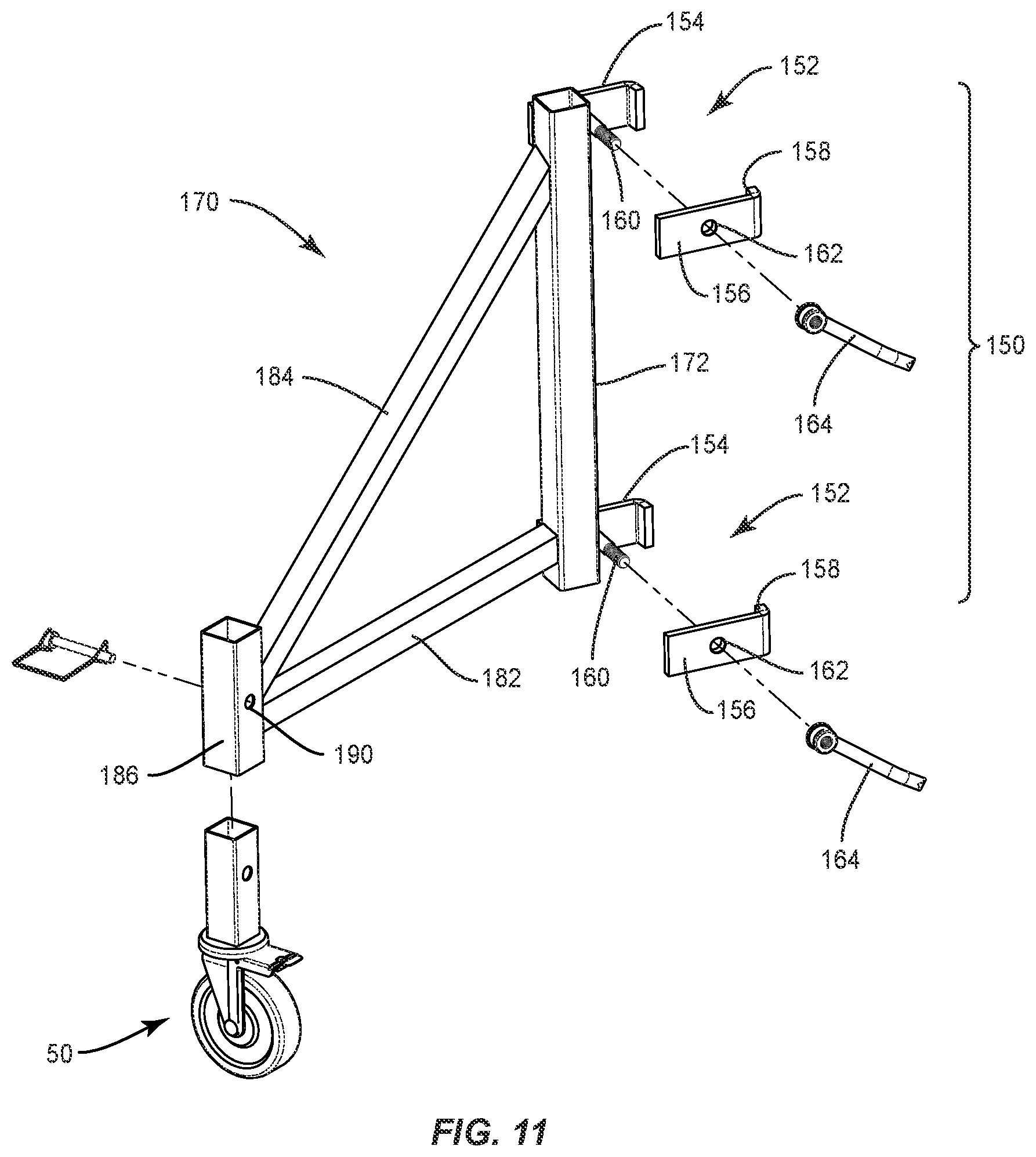 Patent US12492565 Figure 10 – Outrigger for multi-function scaffold