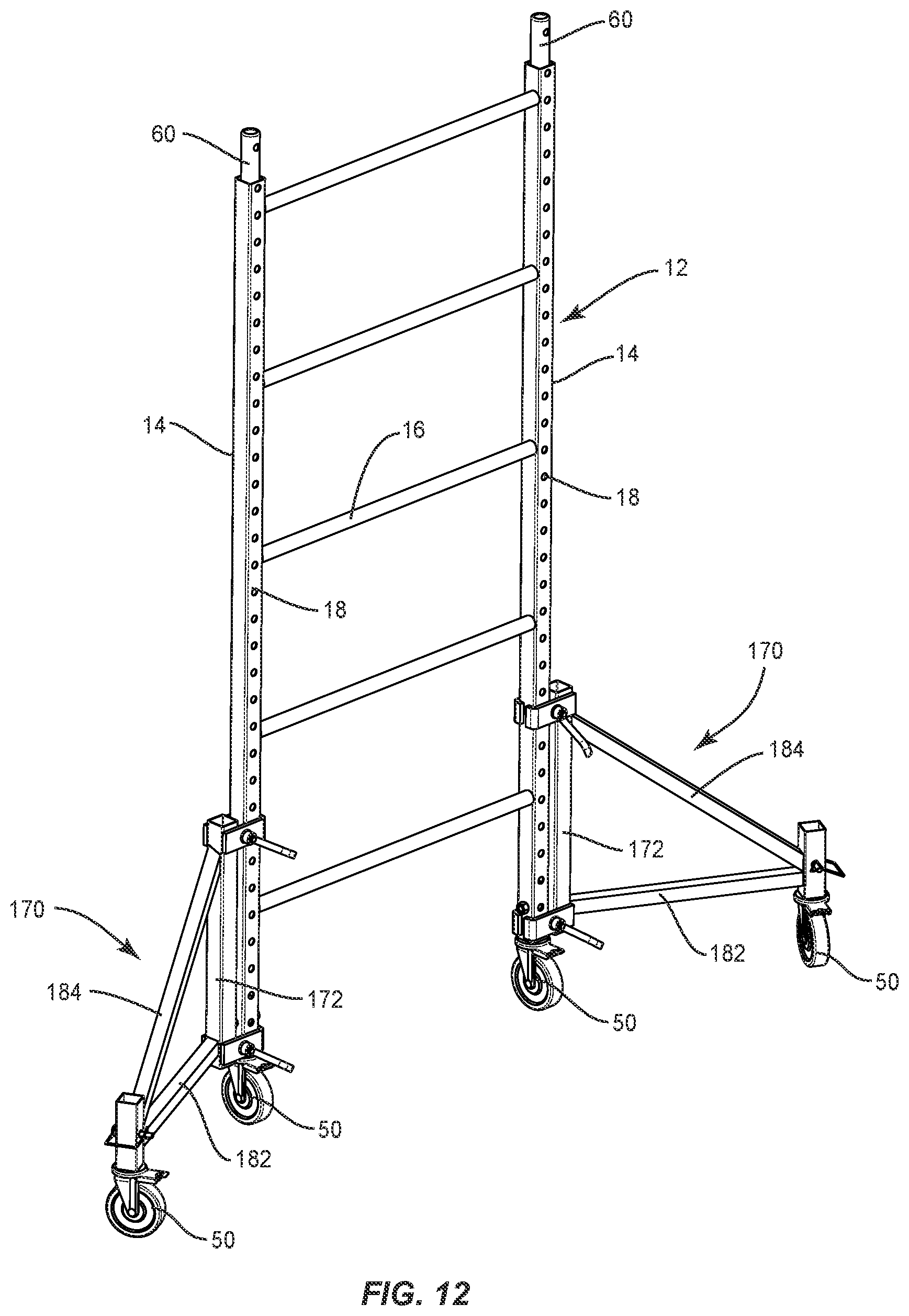 Patent US12492565 Figure 11 – Outrigger for multi-function scaffold