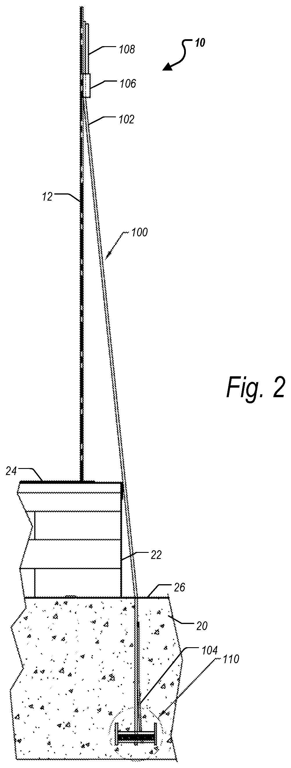Patent US12492569 Figure 2 – Seismic anchor system, apparatus, and structure including same