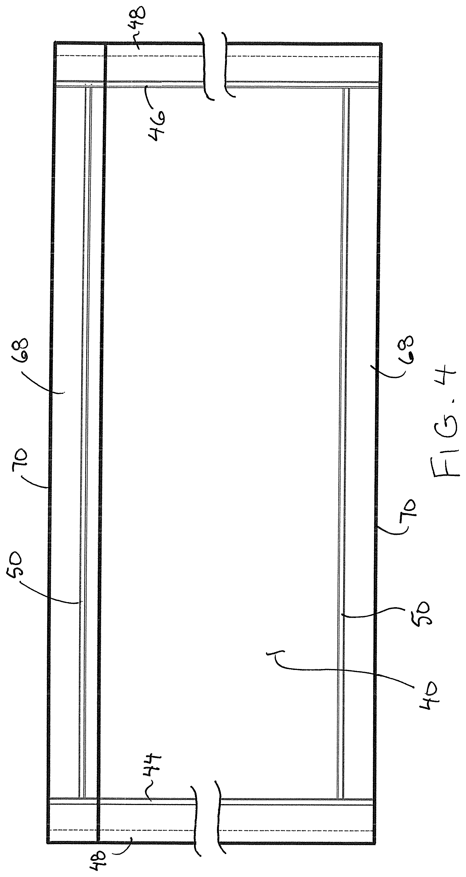 Patent US12492572 Figure 4 – Insulated tensioned sheet wall system for a building