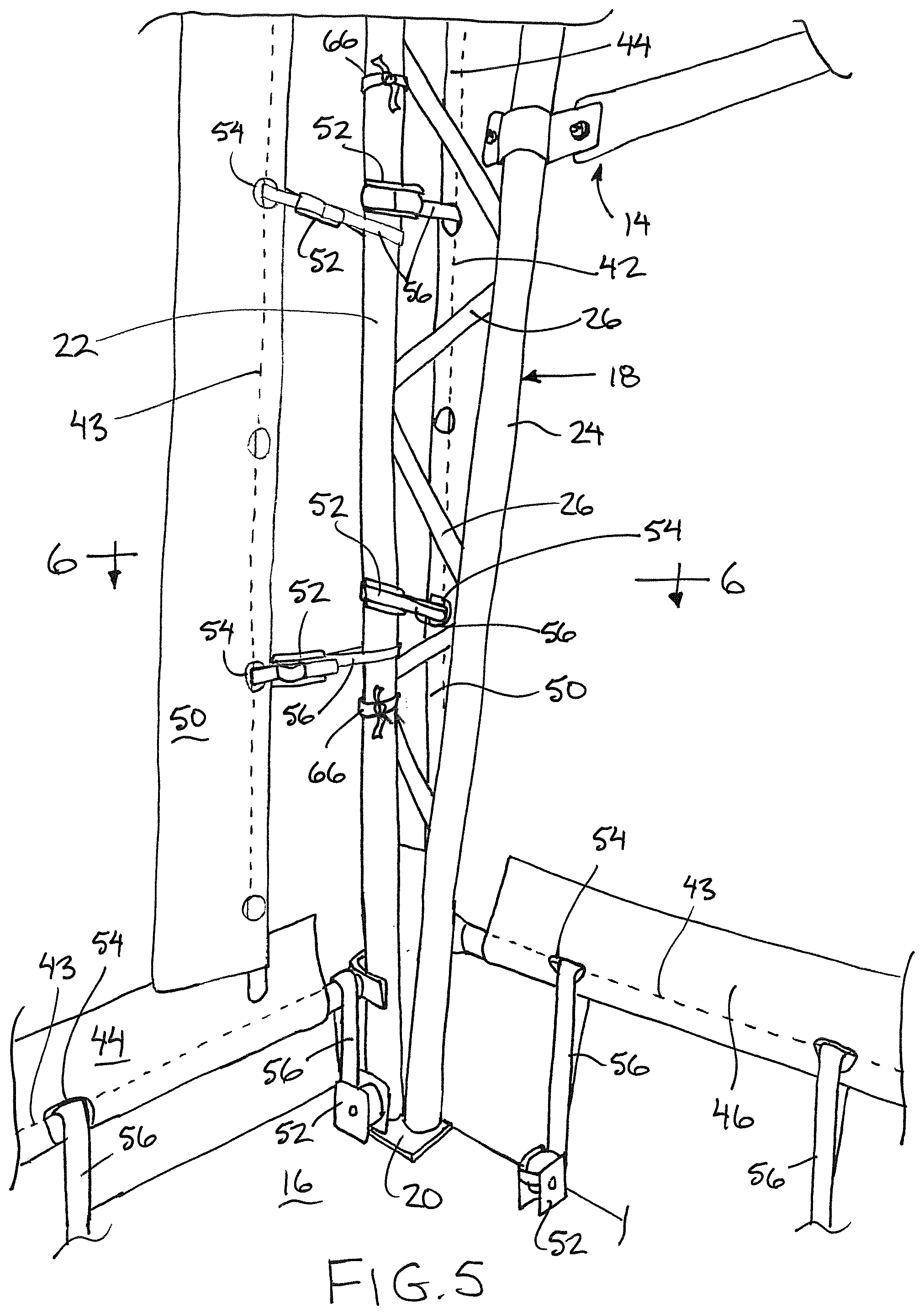 Patent US12492572 Figure 5 – Insulated tensioned sheet wall system for a building