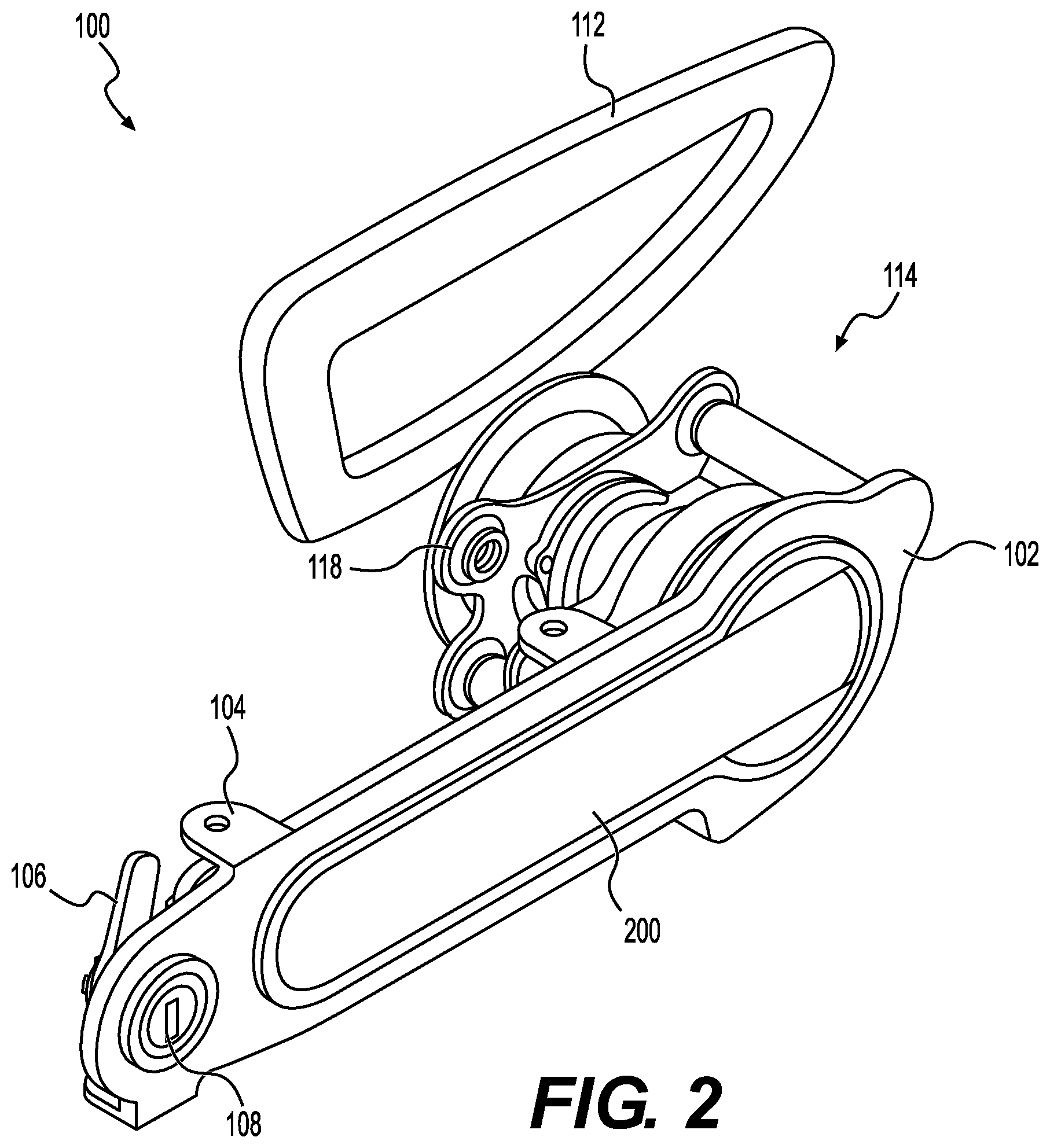 Patent US12492575 Figure 2 – Locking system for an aircraft door