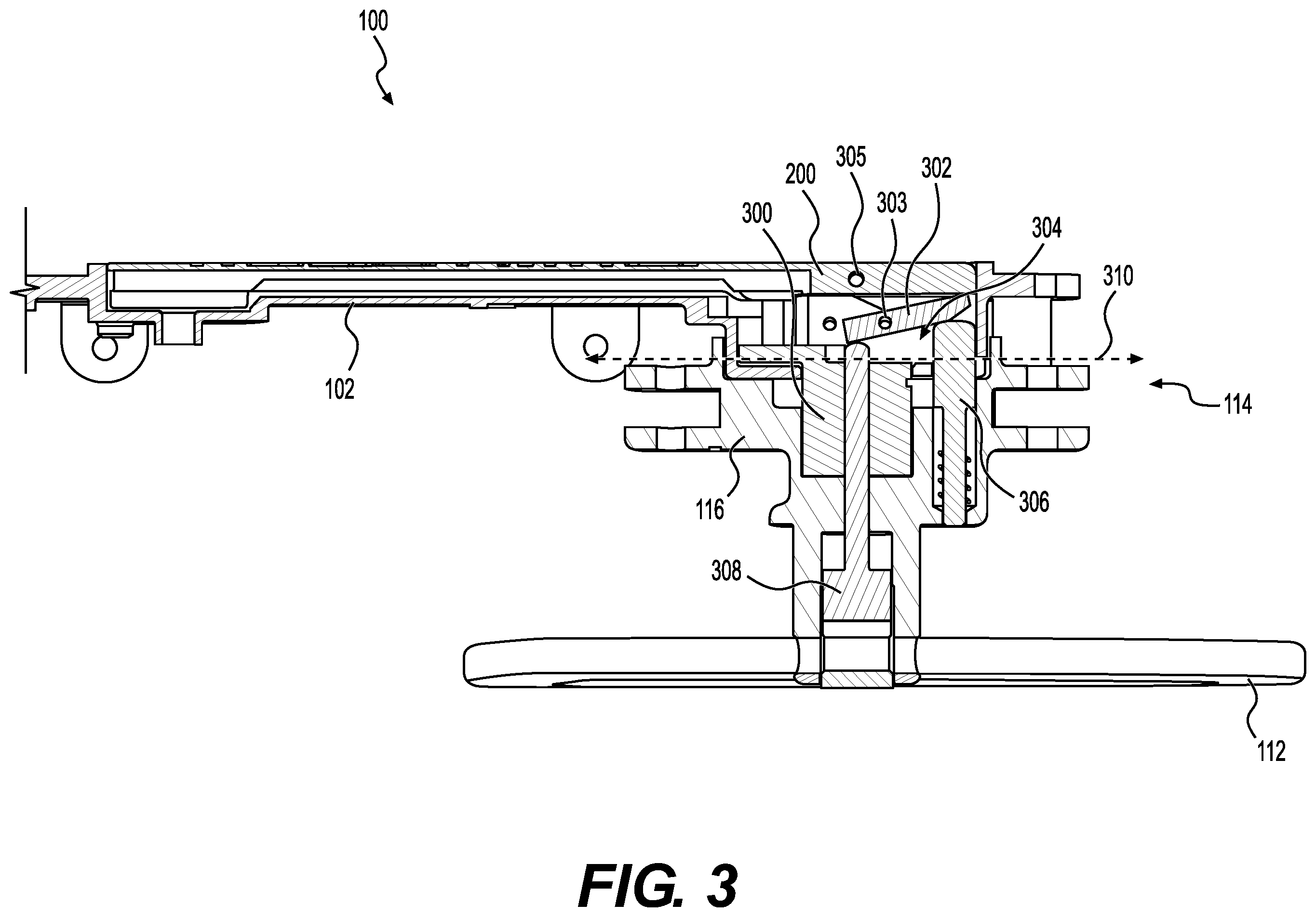 Patent US12492575 Figure 3 – Locking system for an aircraft door