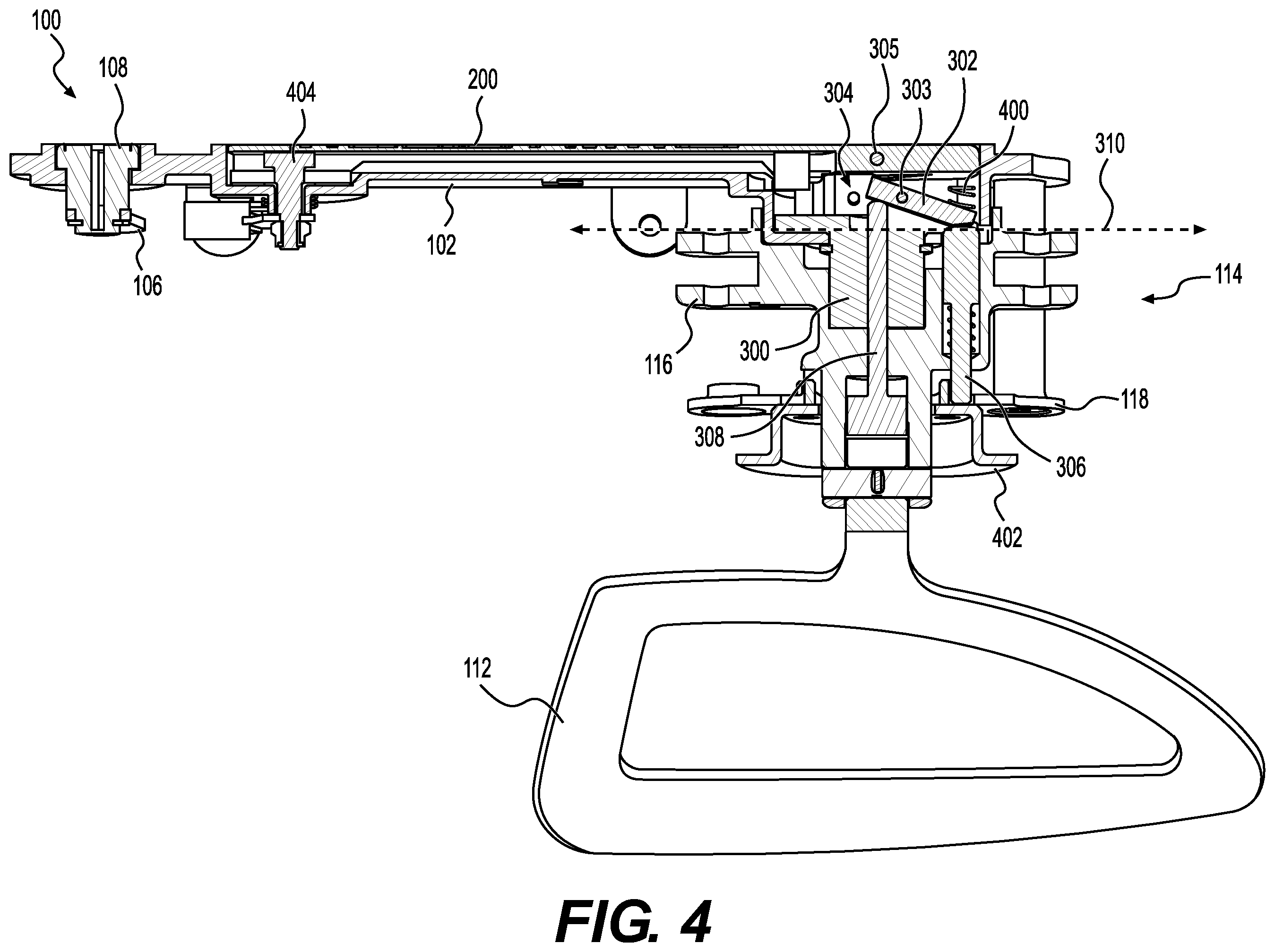 Patent US12492575 Figure 4 – Locking system for an aircraft door