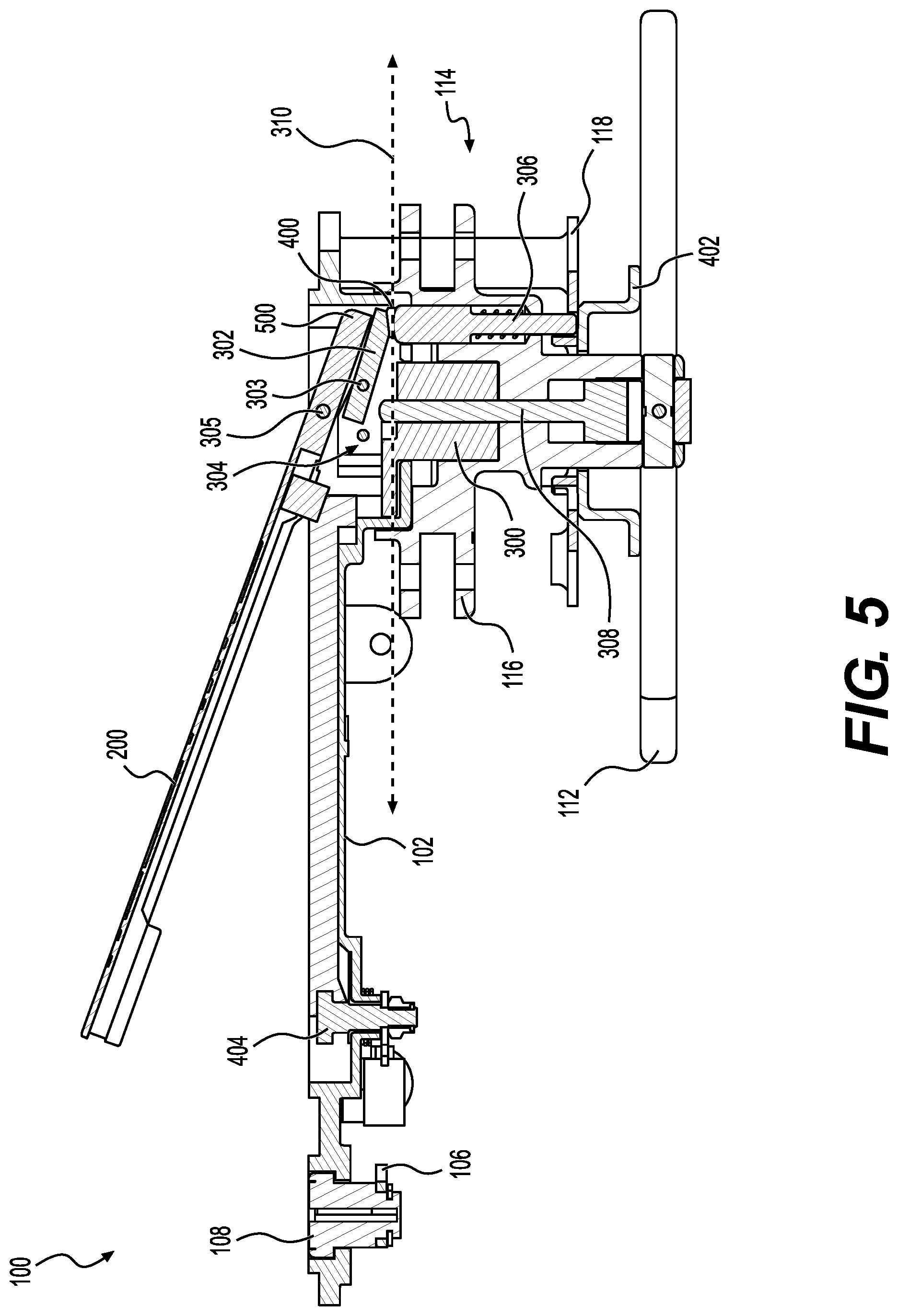 Patent US12492575 Figure 5 – Locking system for an aircraft door