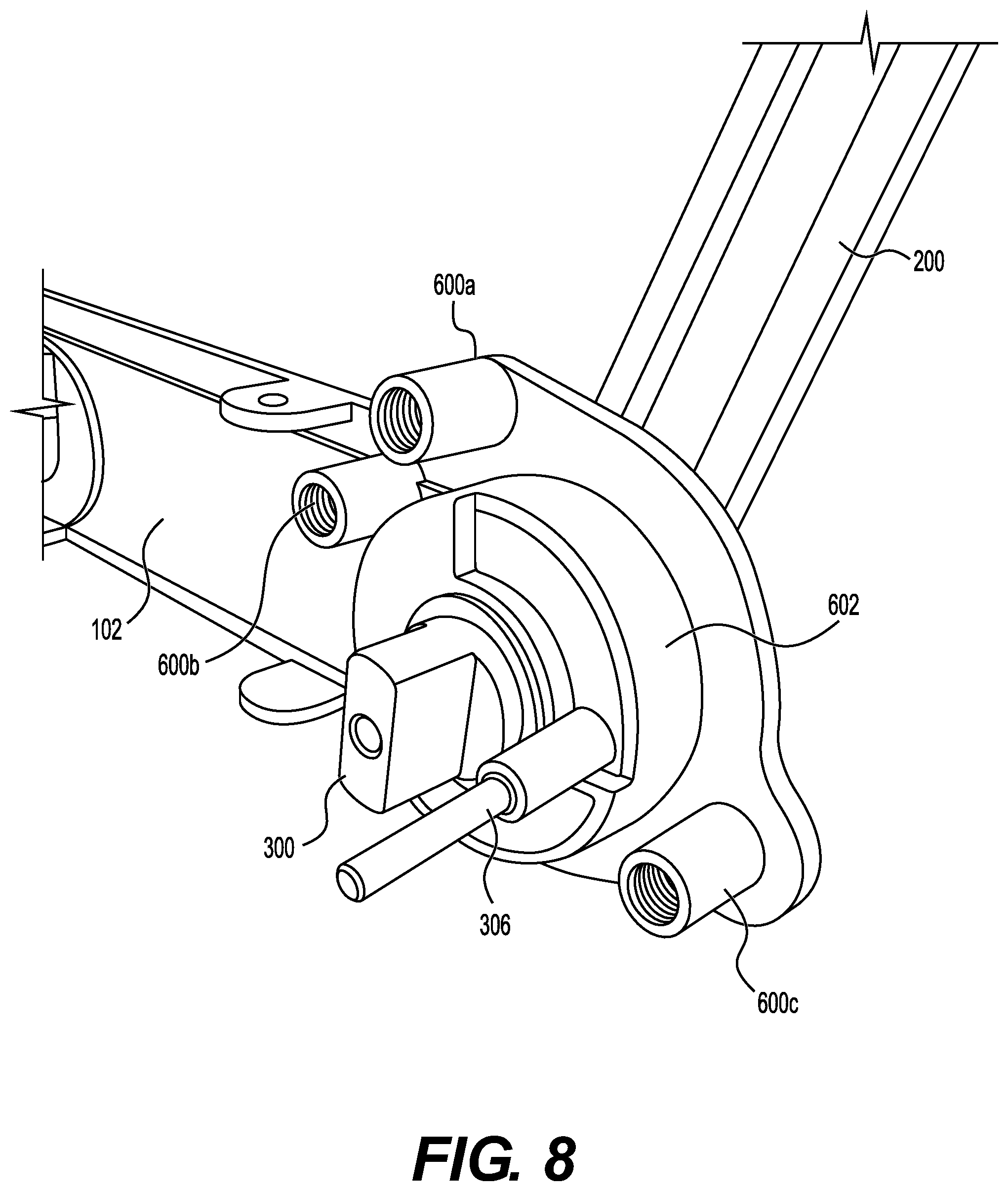 Patent US12492575 Figure 8 – Locking system for an aircraft door