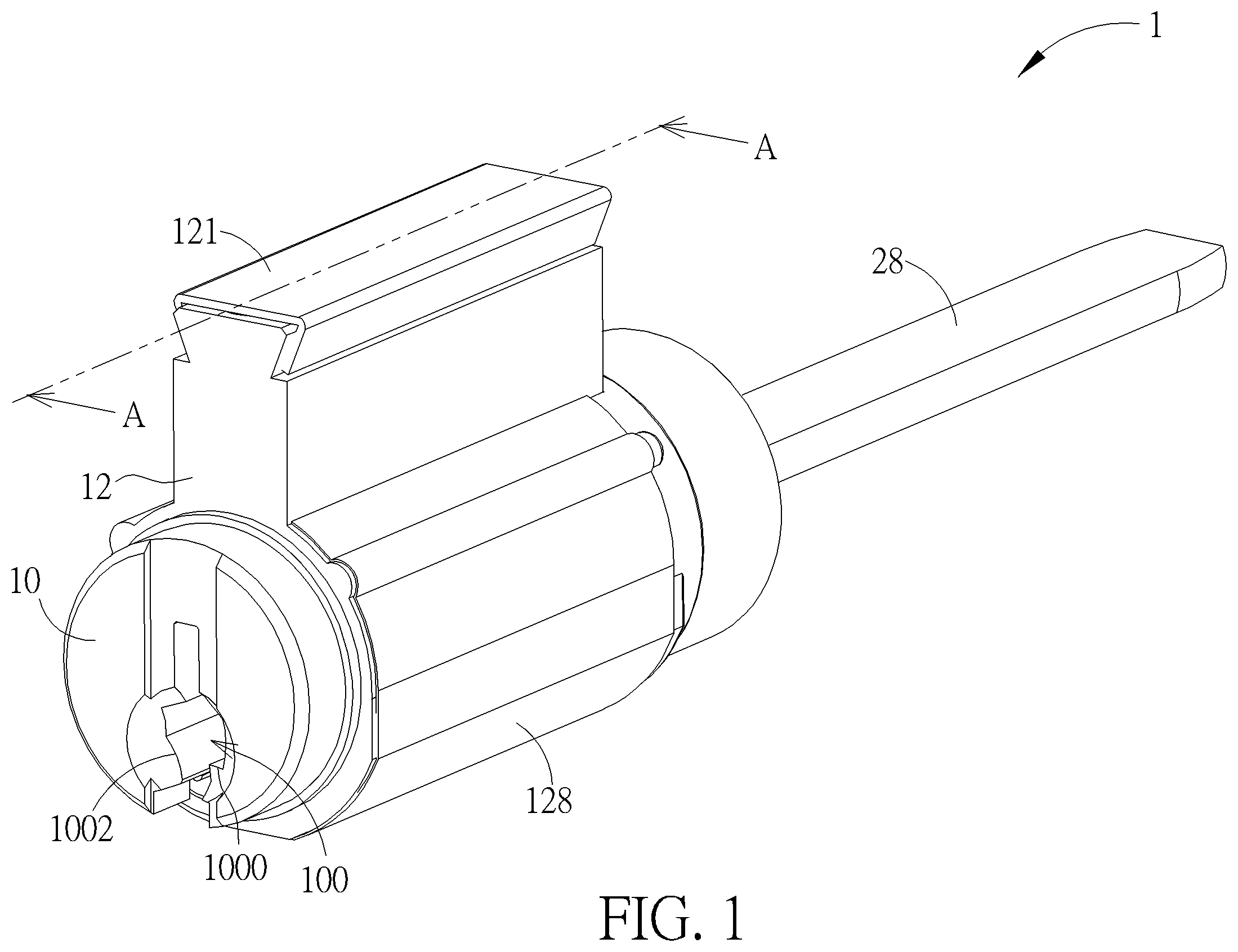 Patent US12492576 Figure 1 – Lockset