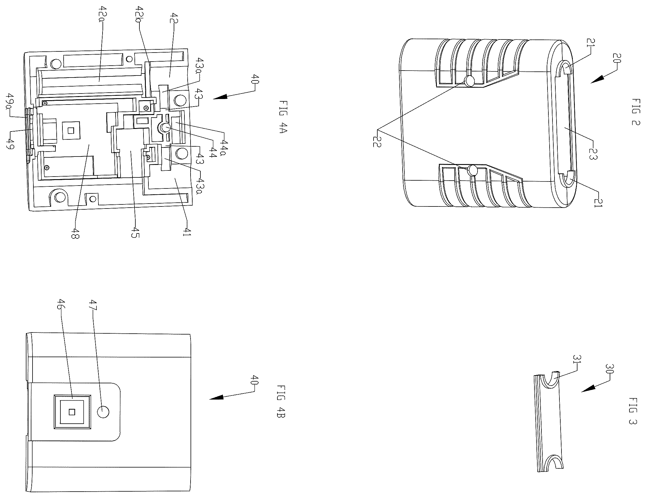 Patent US12492579 Figure 2 – Padlock with biometric opening means