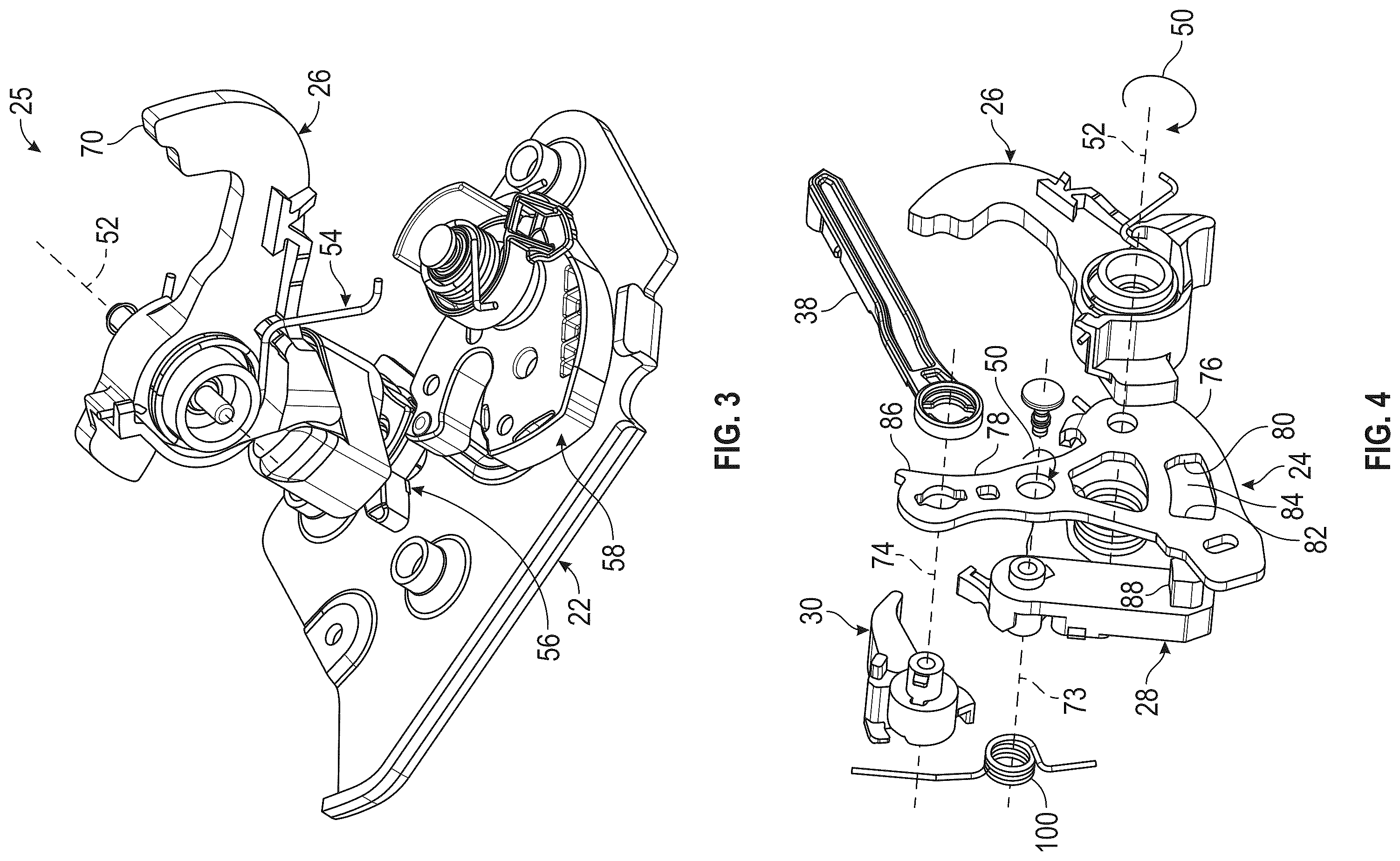 Patent US12492581 Figure 3 – Two-pull, automatic reset, latch system