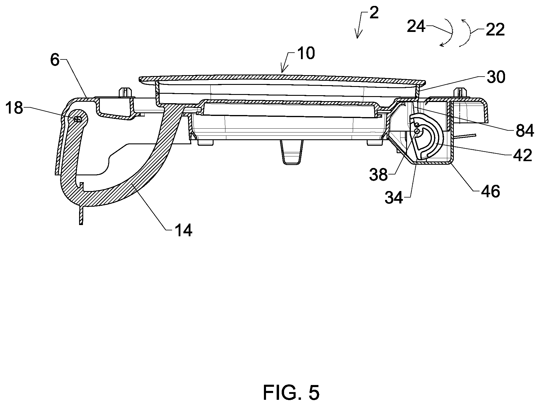 Patent US12492582 Figure 5 – Opening and closing device for a motor vehicle