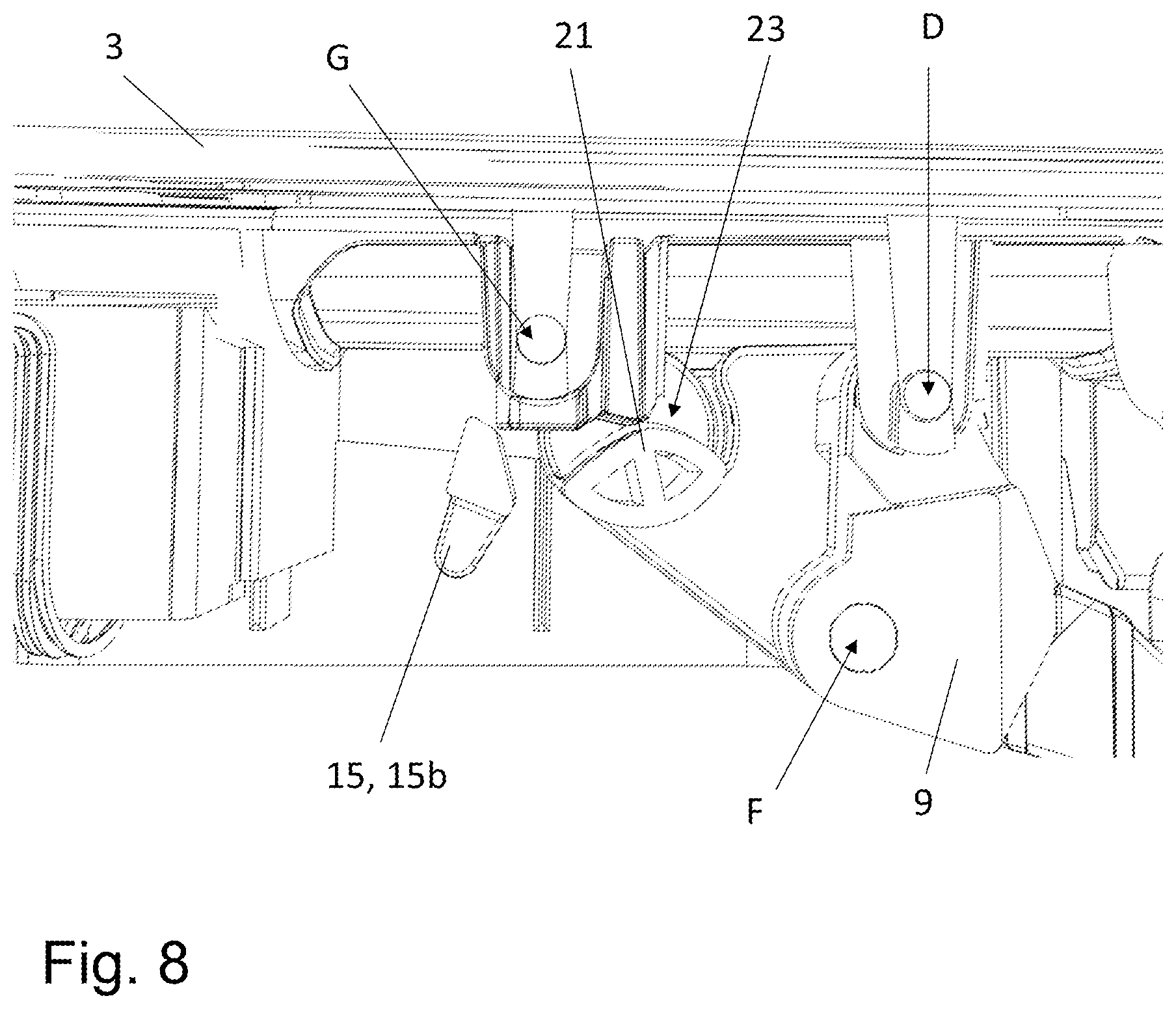 Patent US12492583 Figure 8 – Vehicle door handle assembly
