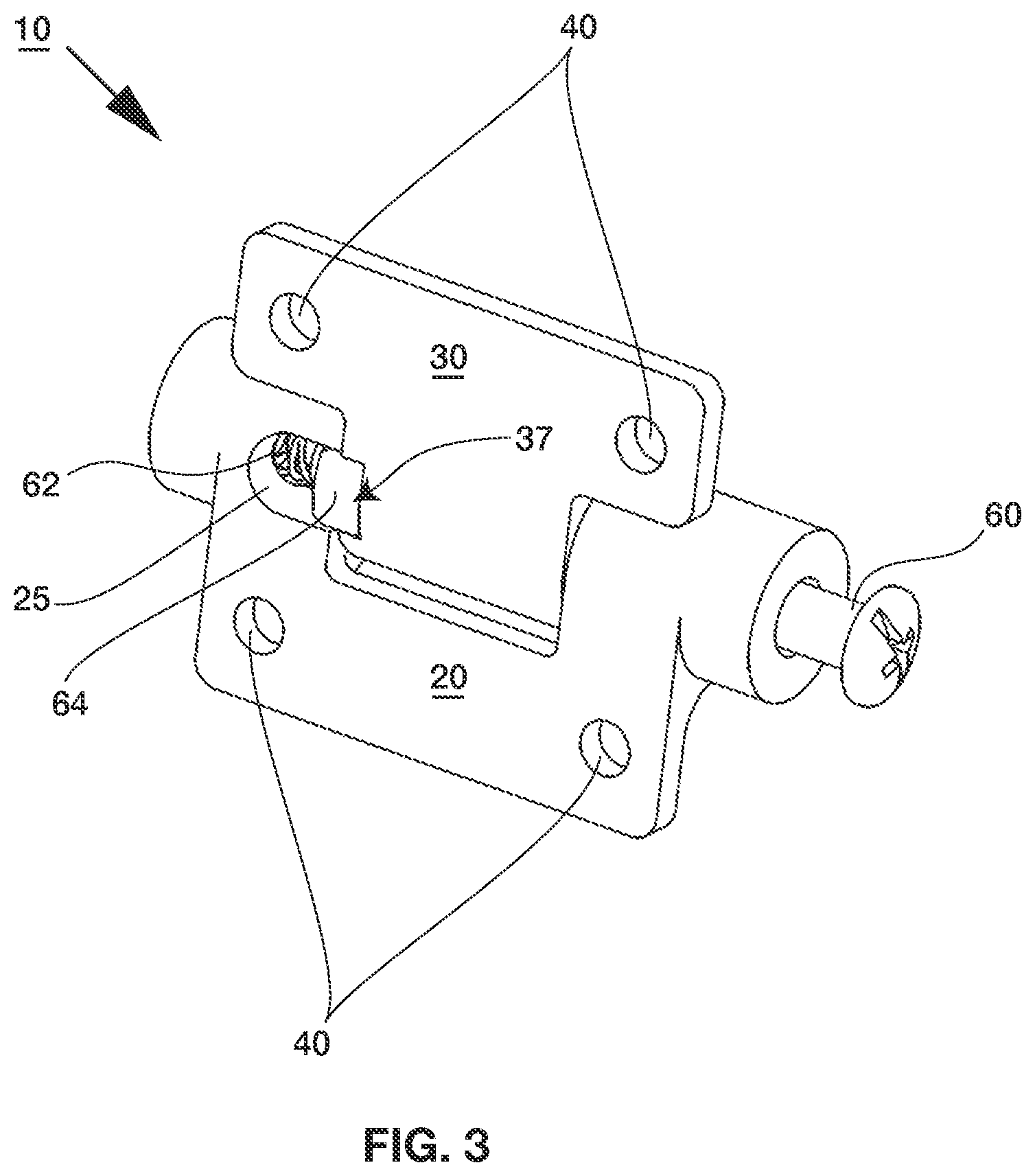 Patent US12492585 Figure 3 – Detent position hinge for use with containment systems