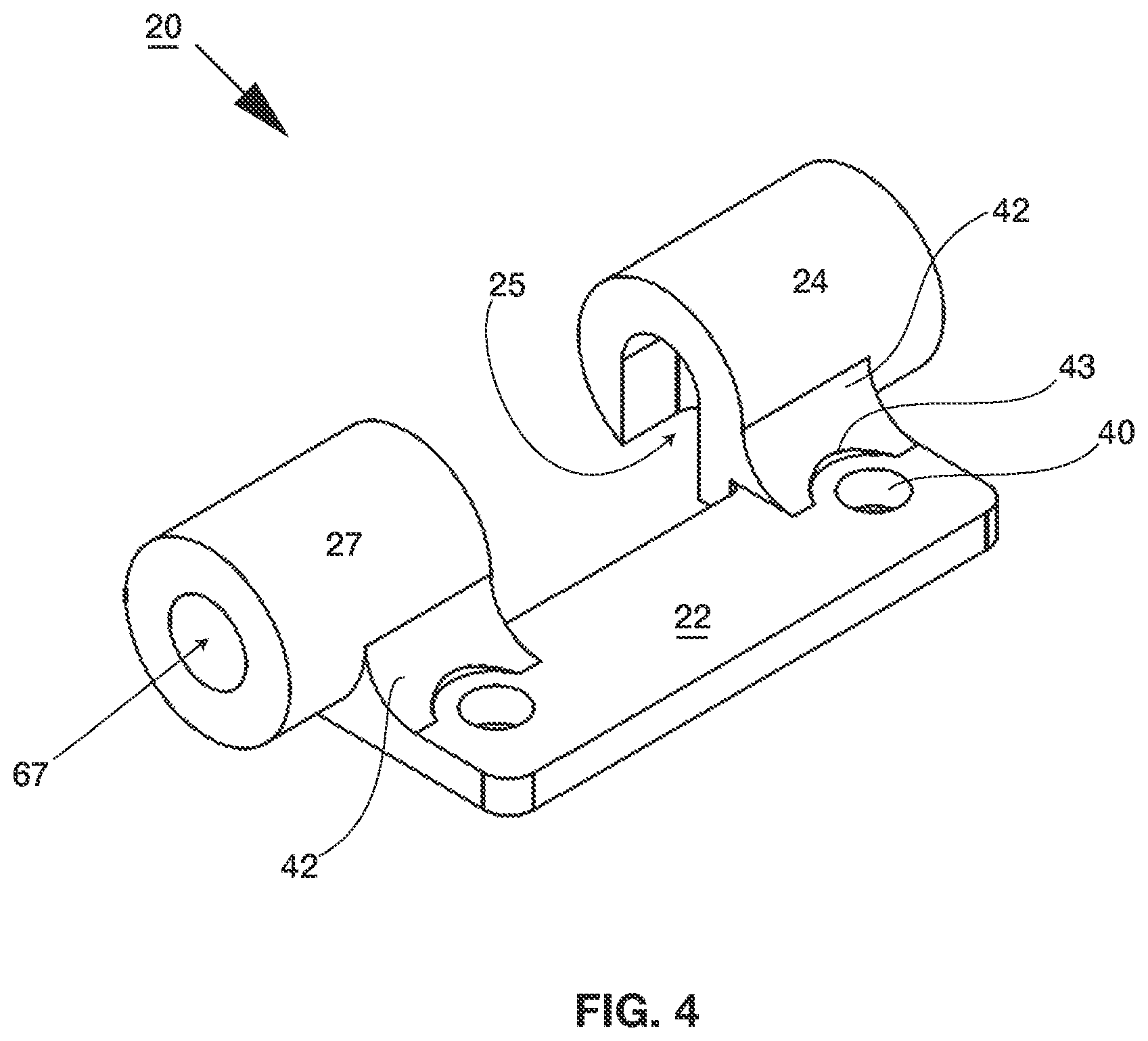 Patent US12492585 Figure 4 – Detent position hinge for use with containment systems