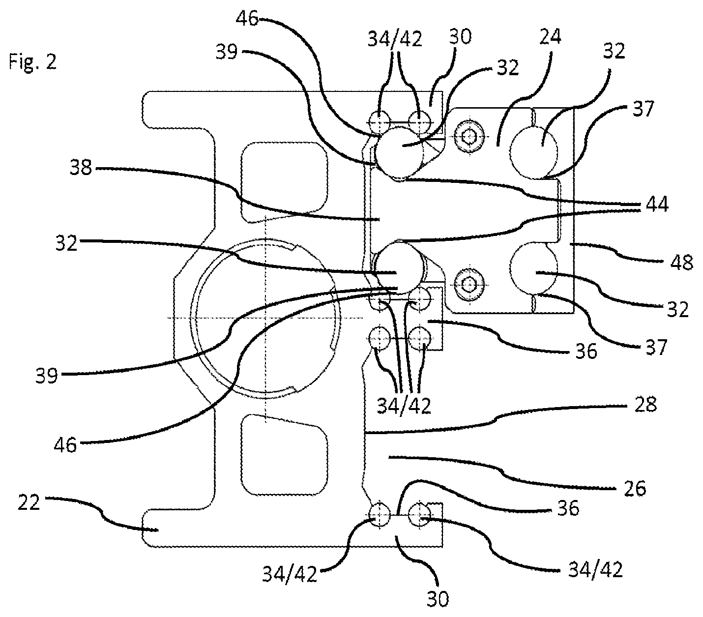 Patent US12492586 Figure 2 – Linear guide without guide rail