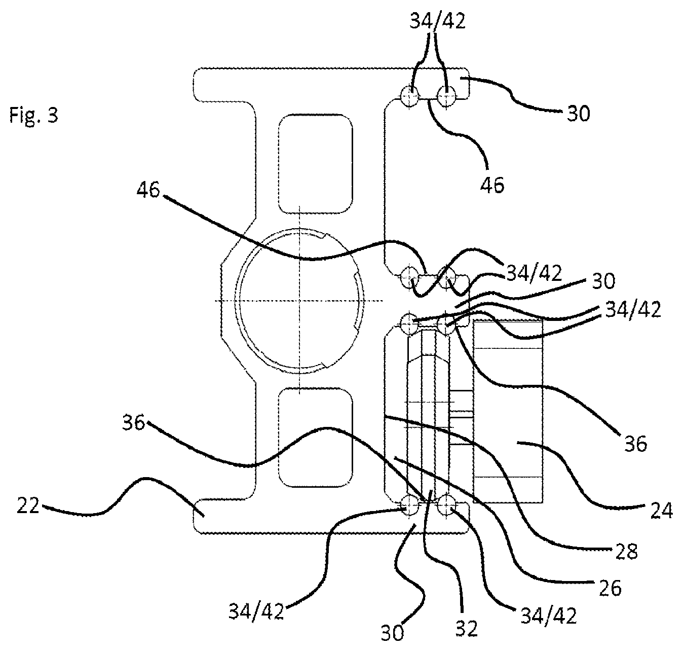 Patent US12492586 Figure 3 – Linear guide without guide rail