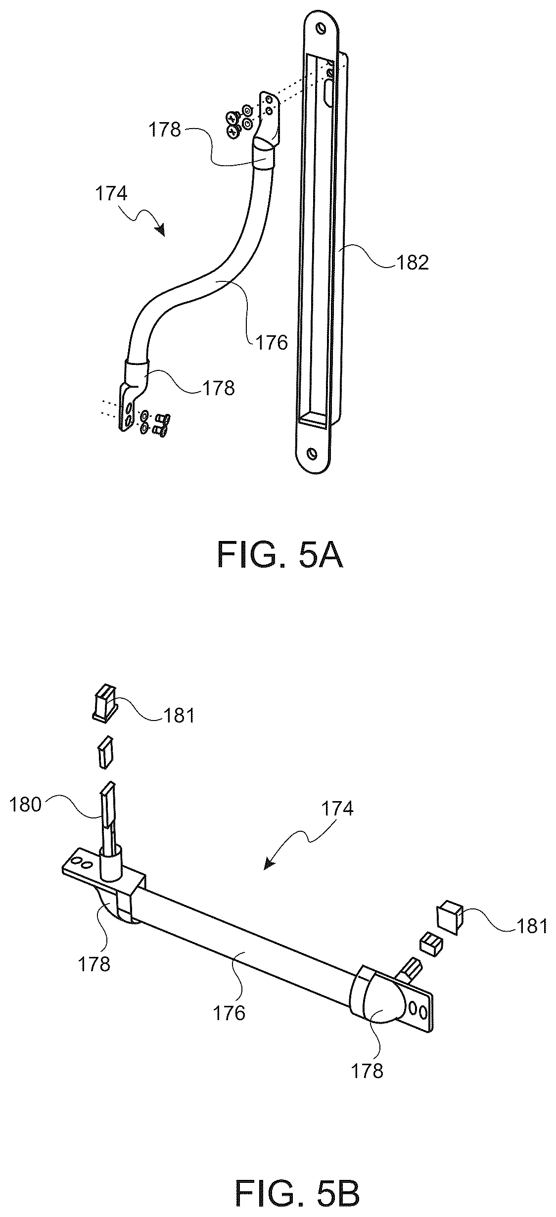Patent US12492591 Figure 5 – Door system with wire harness routed inside of door and outer door frame for connection with electric devices