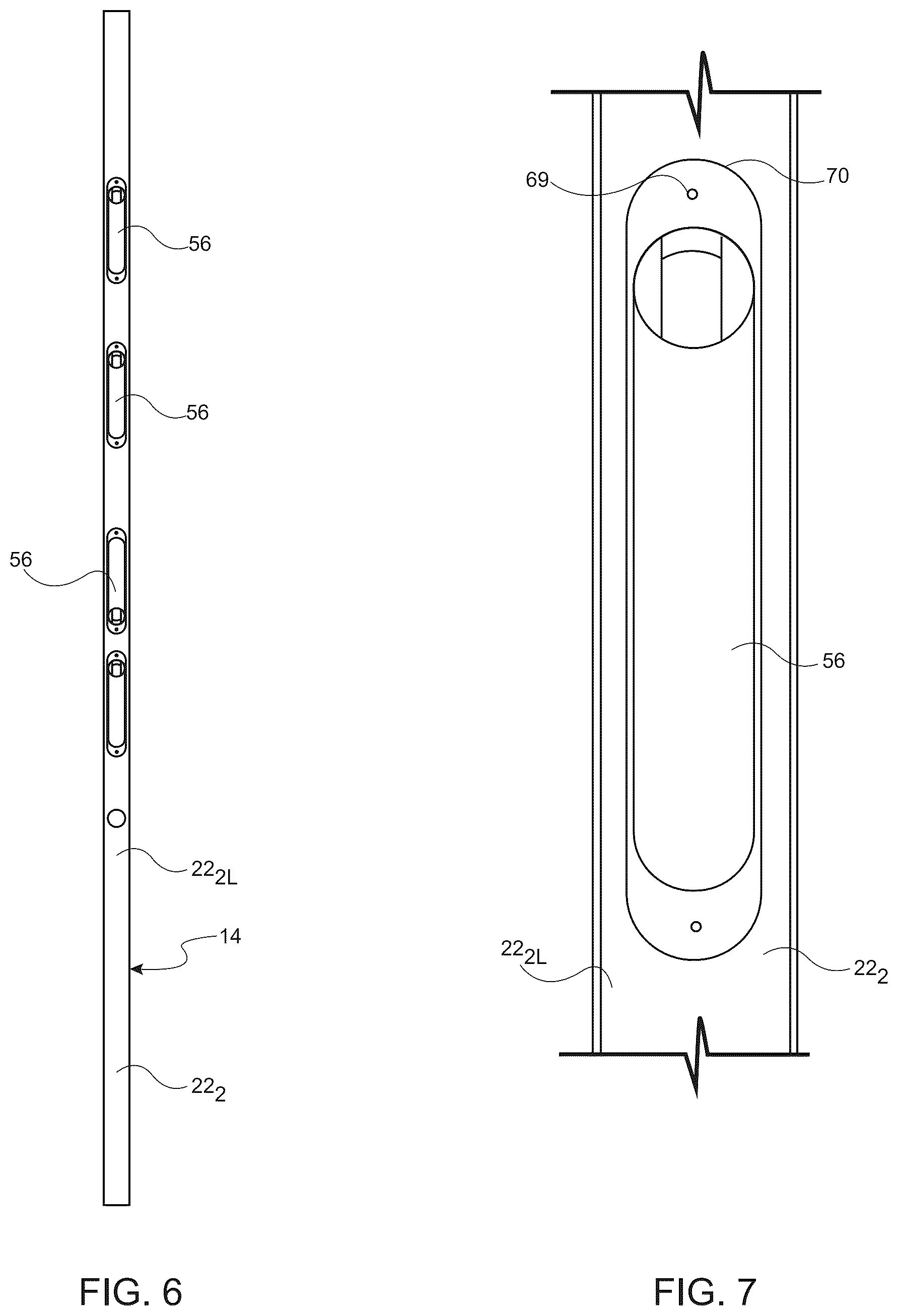 Patent US12492591 Figure 6 – Door system with wire harness routed inside of door and outer door frame for connection with electric devices