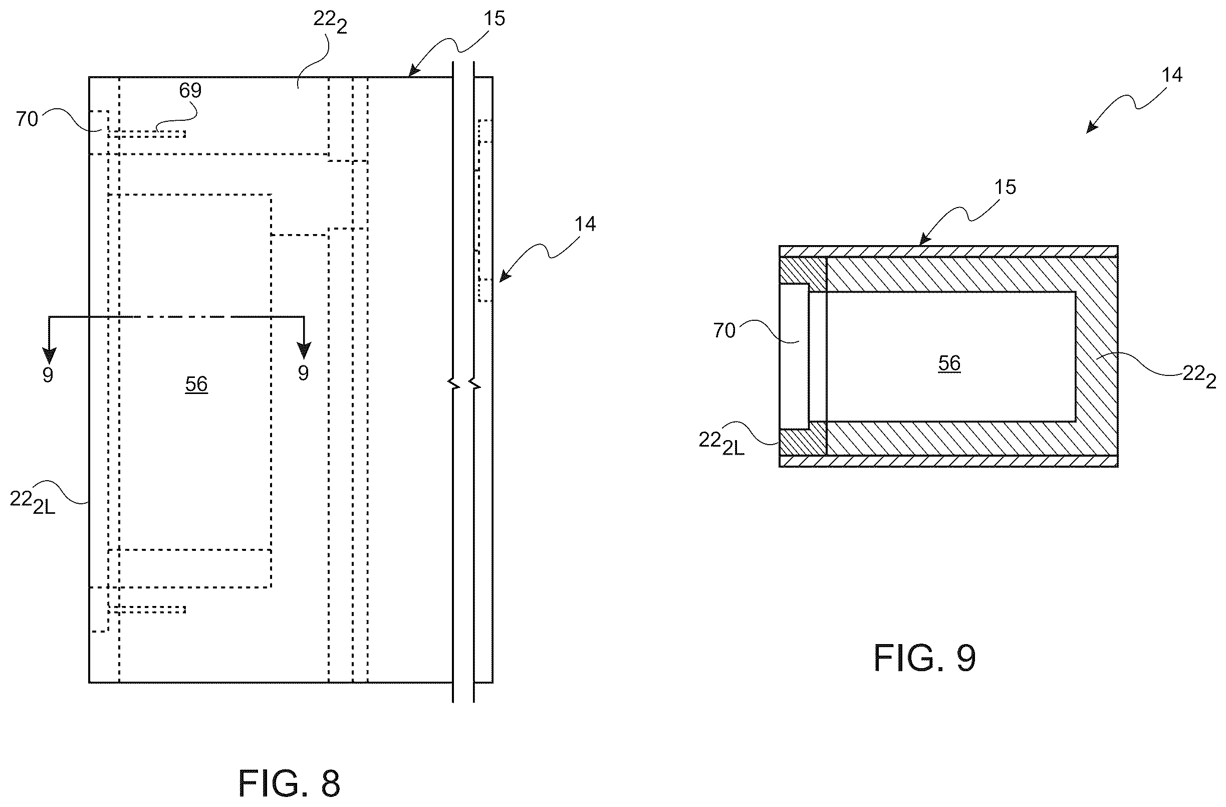 Patent US12492591 Figure 7 – Door system with wire harness routed inside of door and outer door frame for connection with electric devices