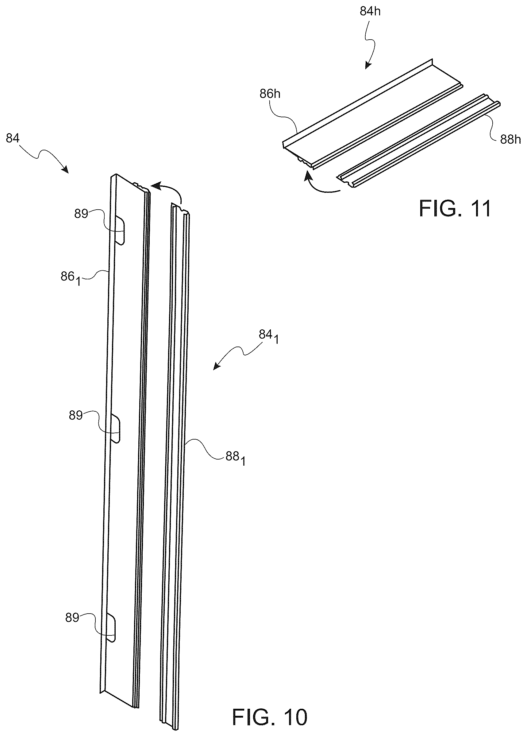 Patent US12492591 Figure 8 – Door system with wire harness routed inside of door and outer door frame for connection with electric devices