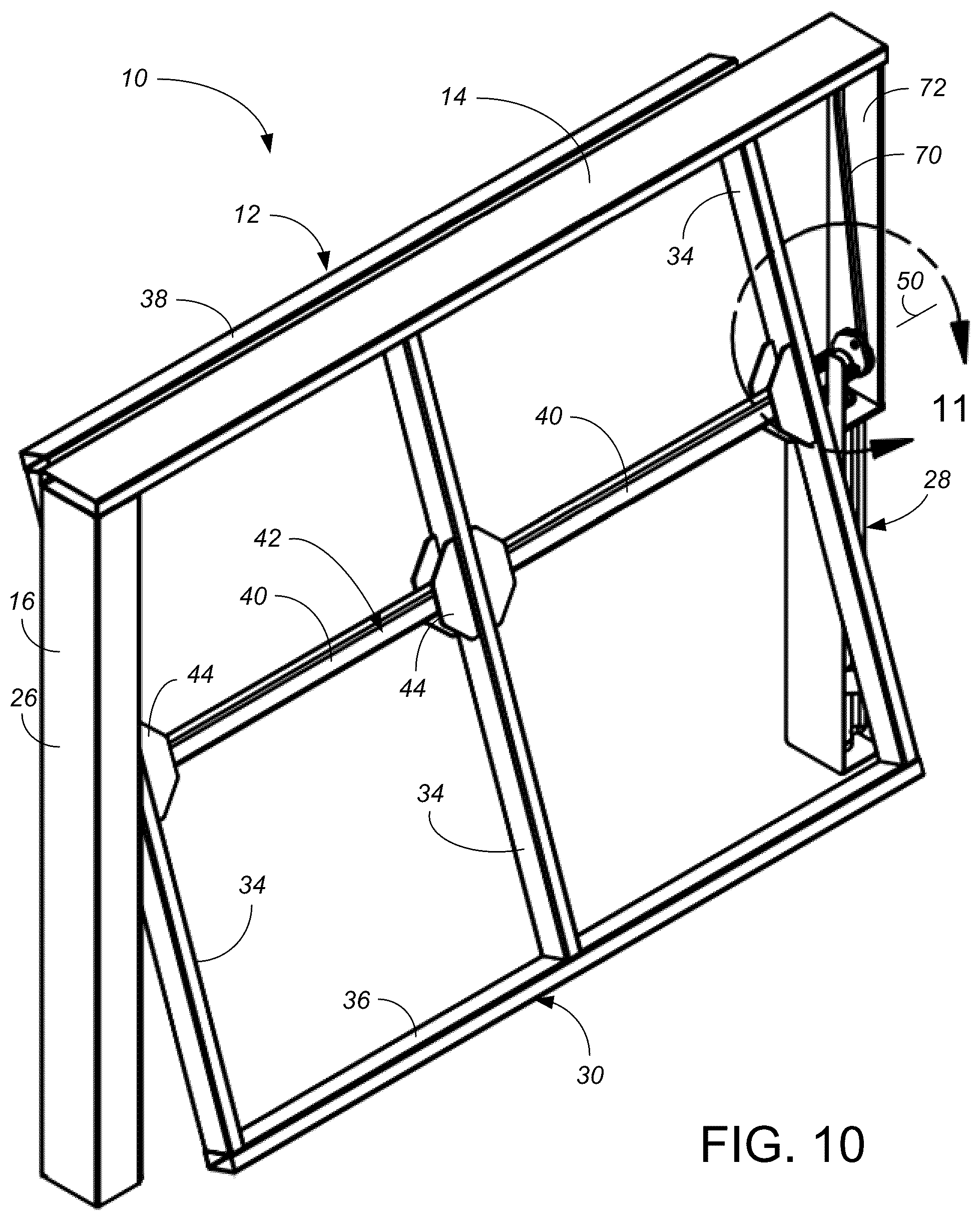 Patent US12492592 Figure 3 – Pivoting garage door