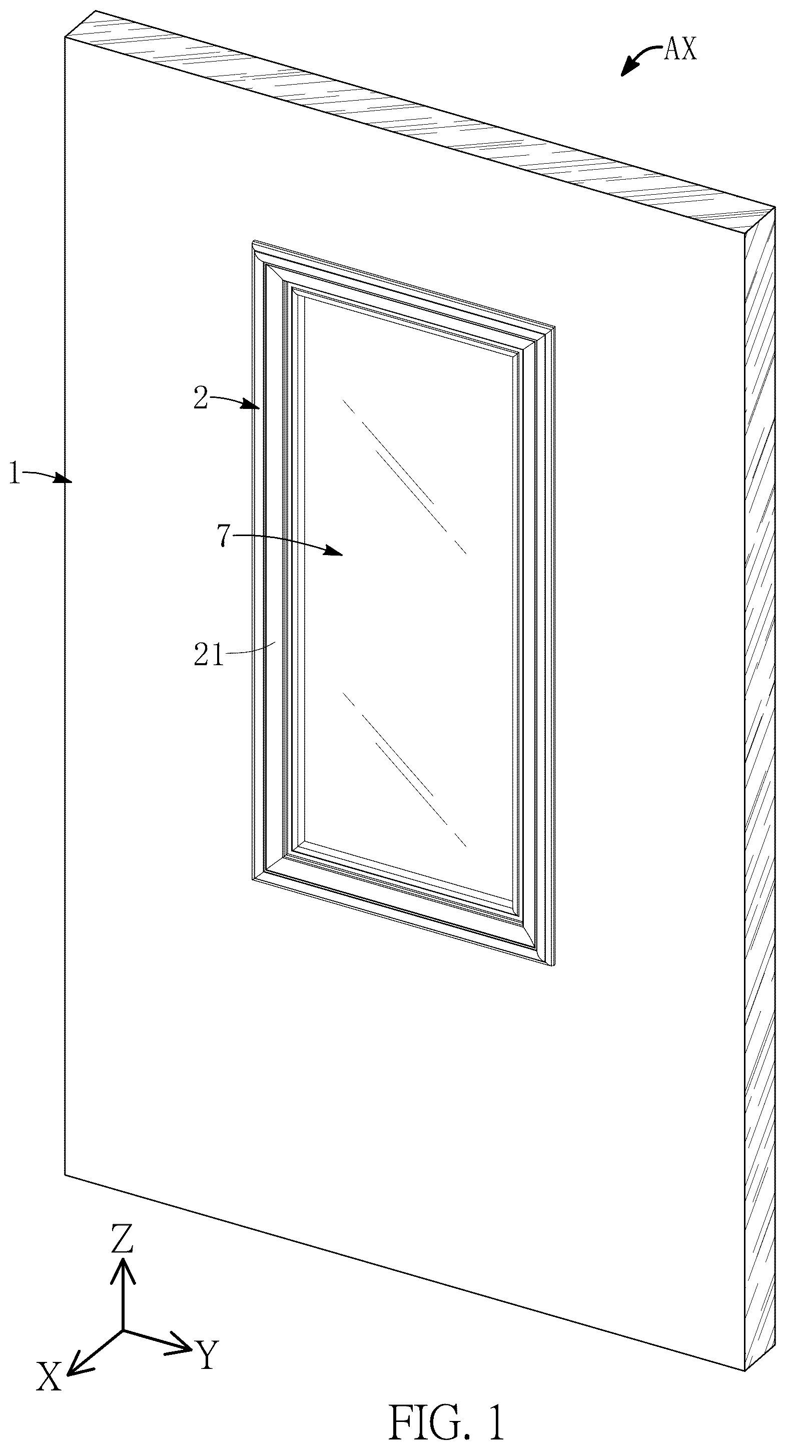 Patent US12492593 Figure 1 – Assembled door