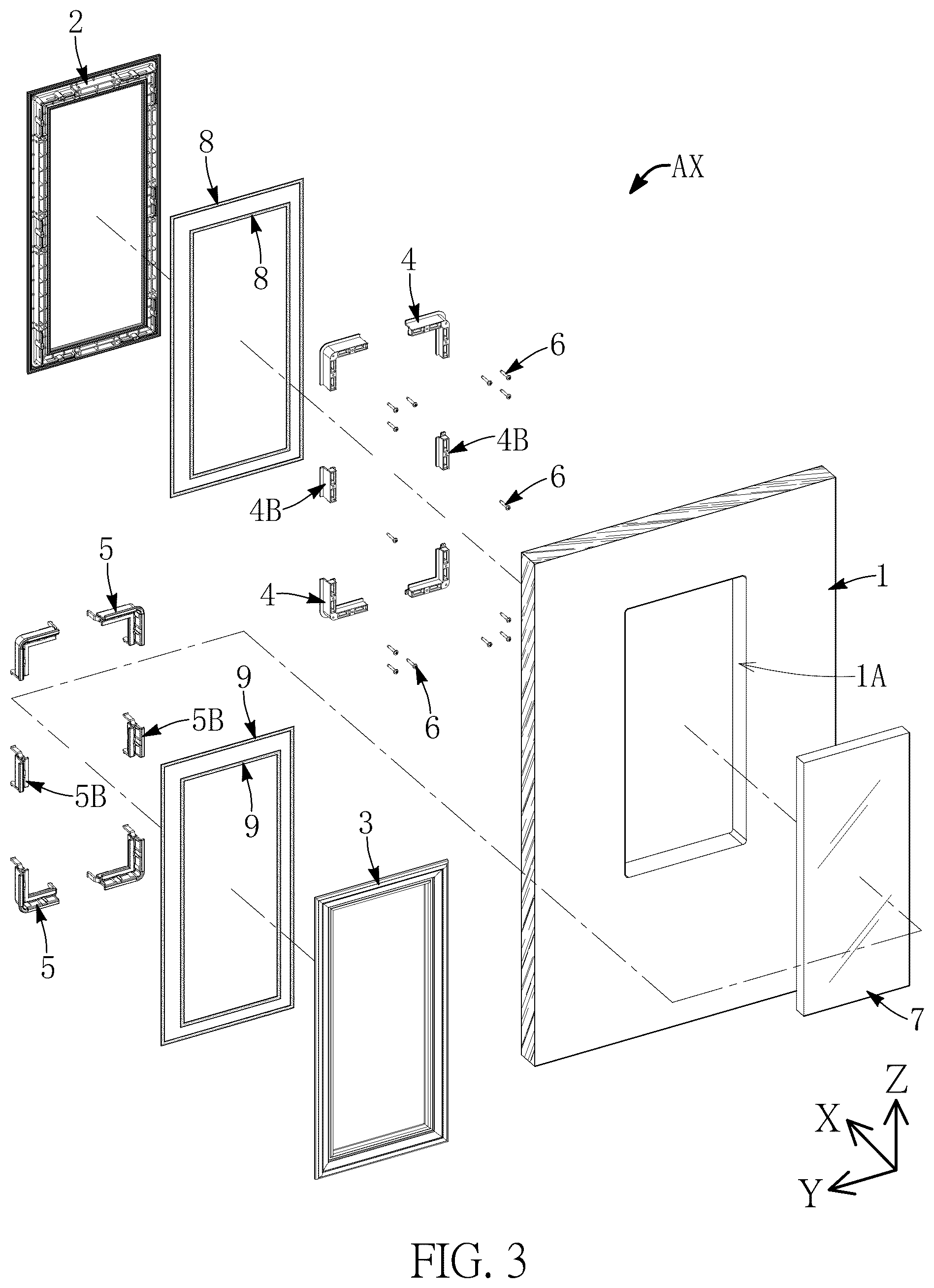 Patent US12492593 Figure 3 – Assembled door