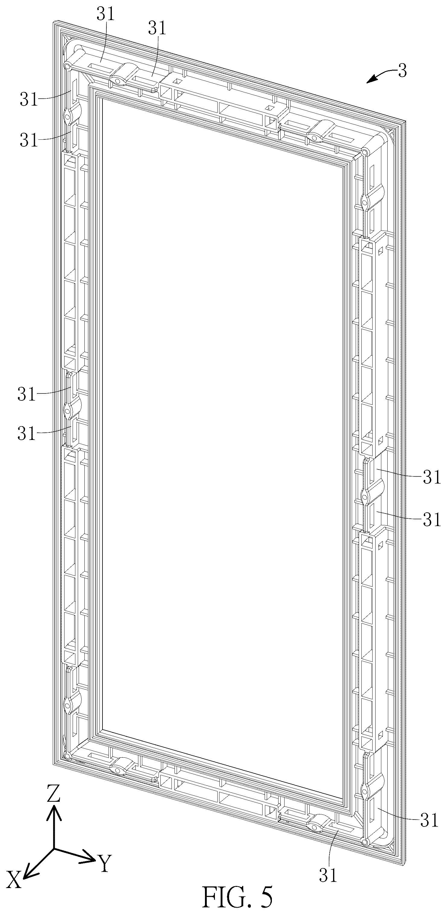 Patent US12492593 Figure 5 – Assembled door
