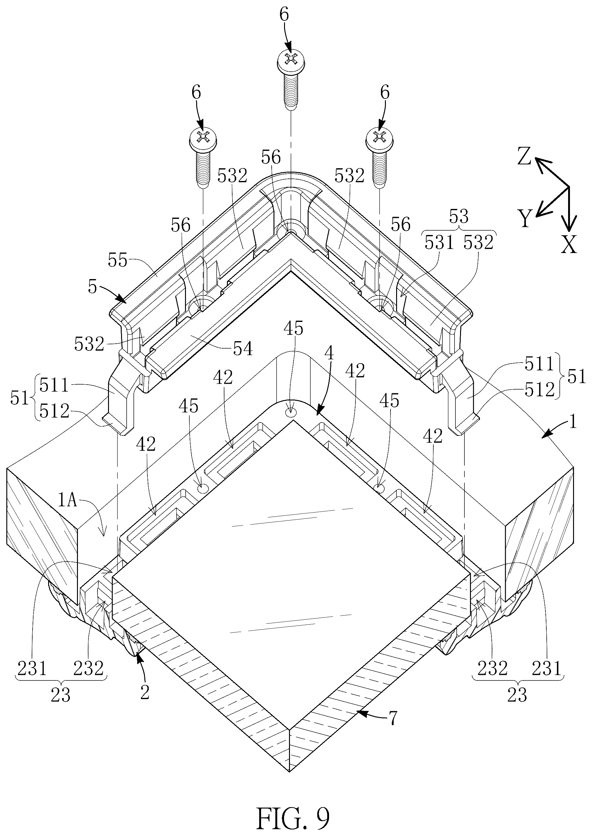 Patent US12492593 Figure 9 – Assembled door