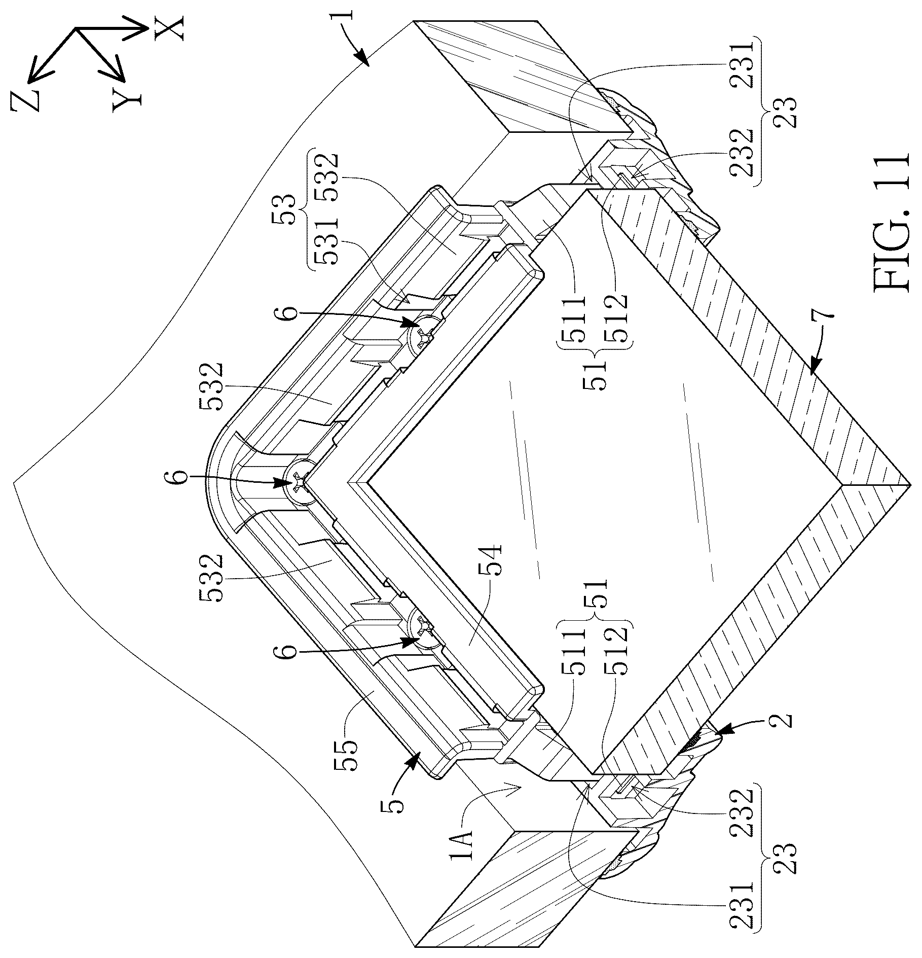 Patent US12492593 Figure 11 – Assembled door