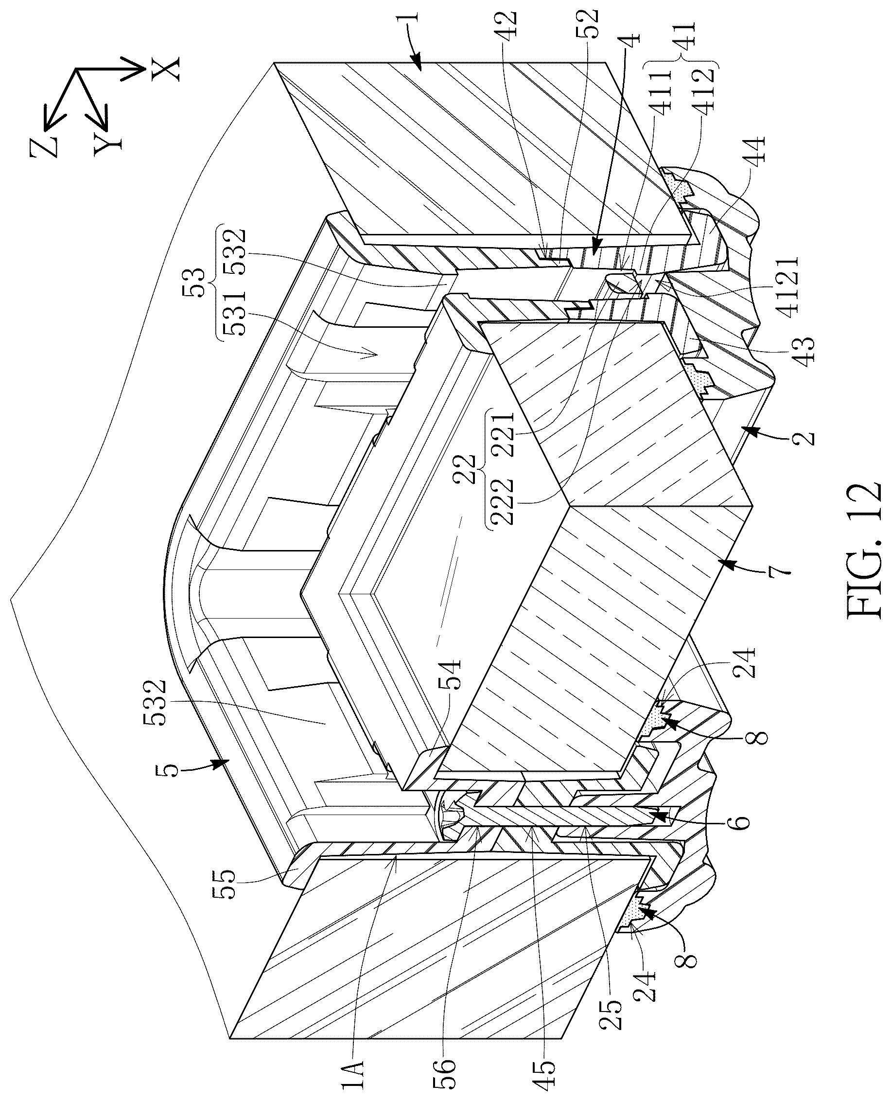 Patent US12492593 Figure 12 – Assembled door