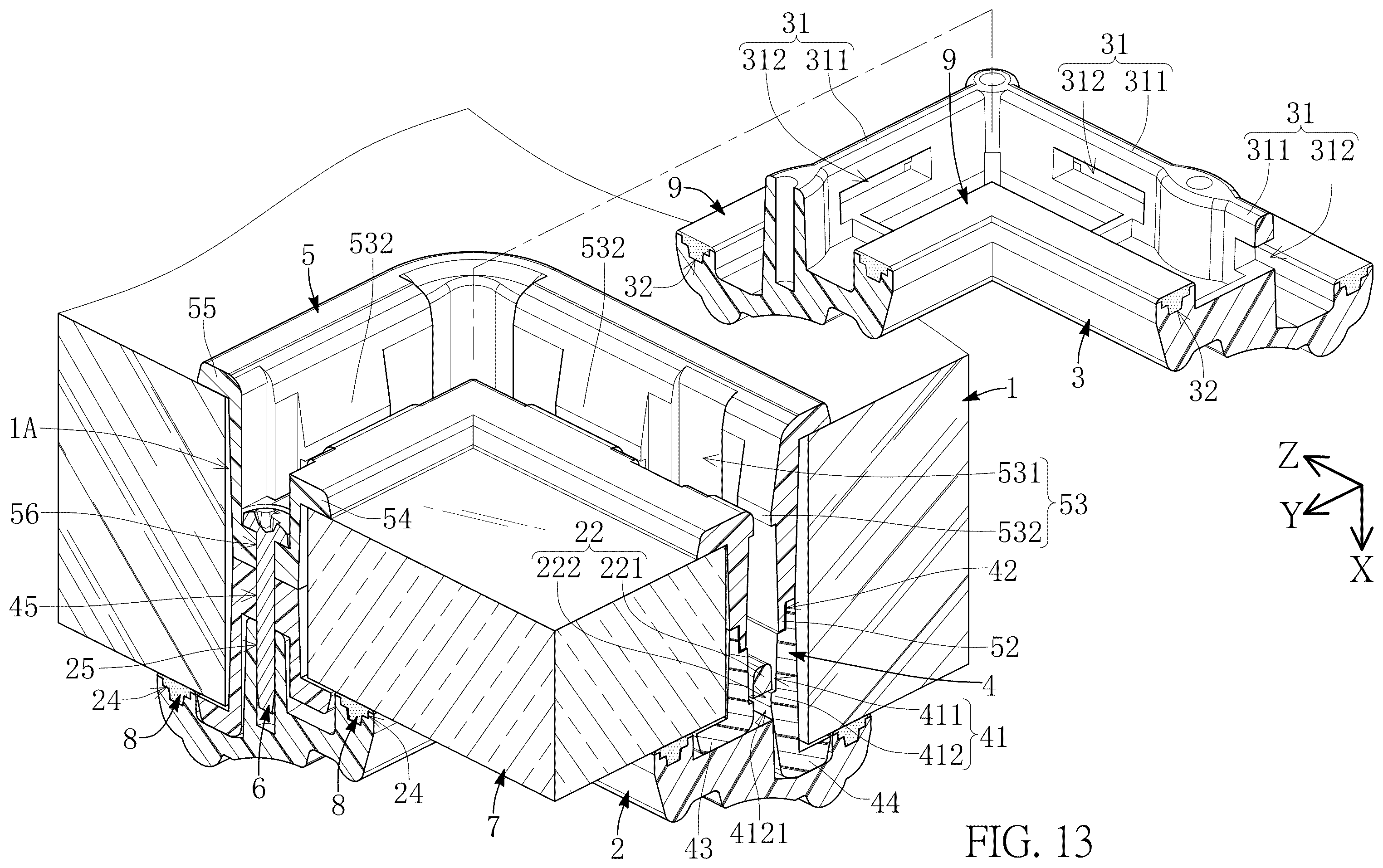 Patent US12492593 Figure 13 – Assembled door