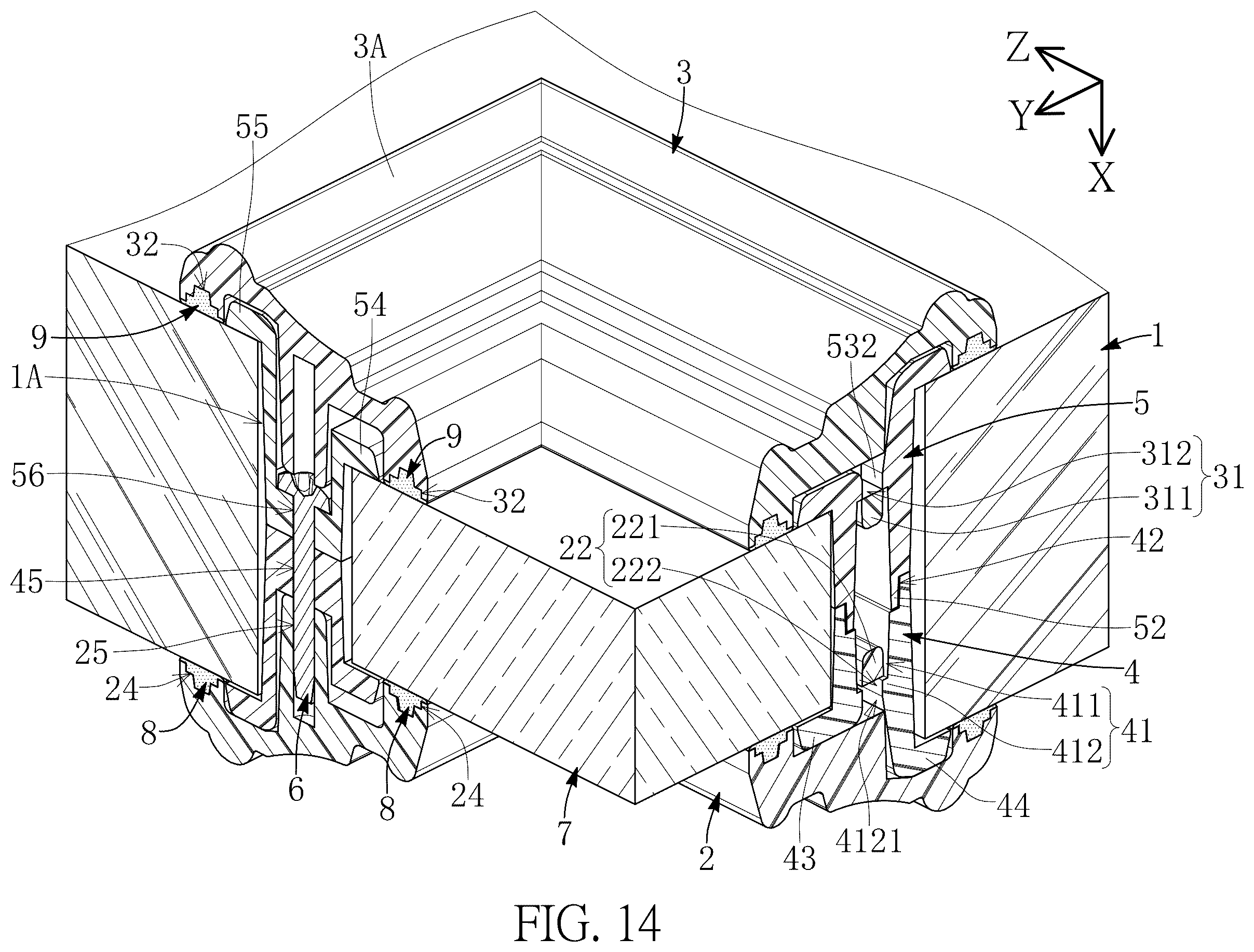 Patent US12492593 Figure 14 – Assembled door