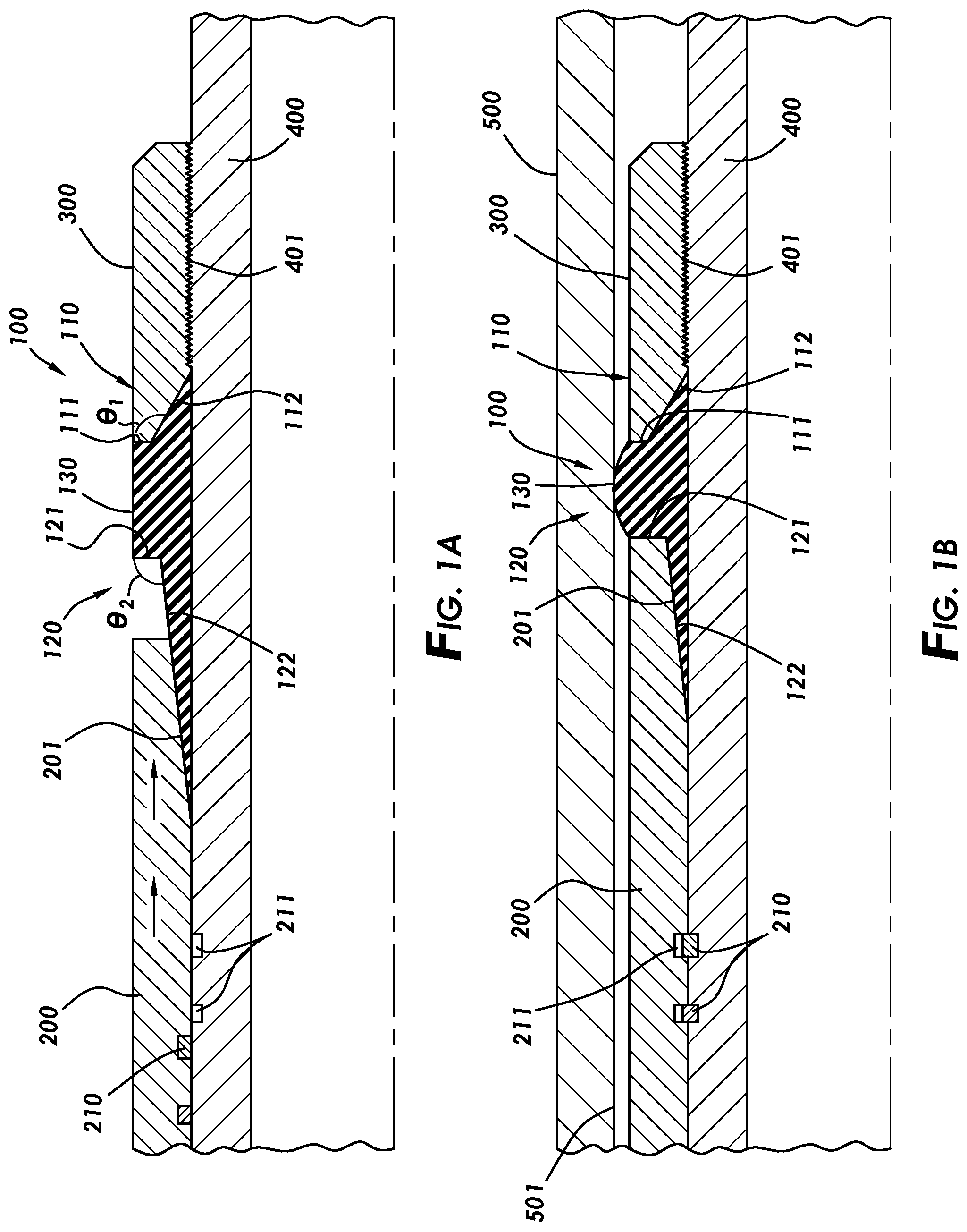 Patent US12492608 Figure 1 – Sealing element with sloped ends