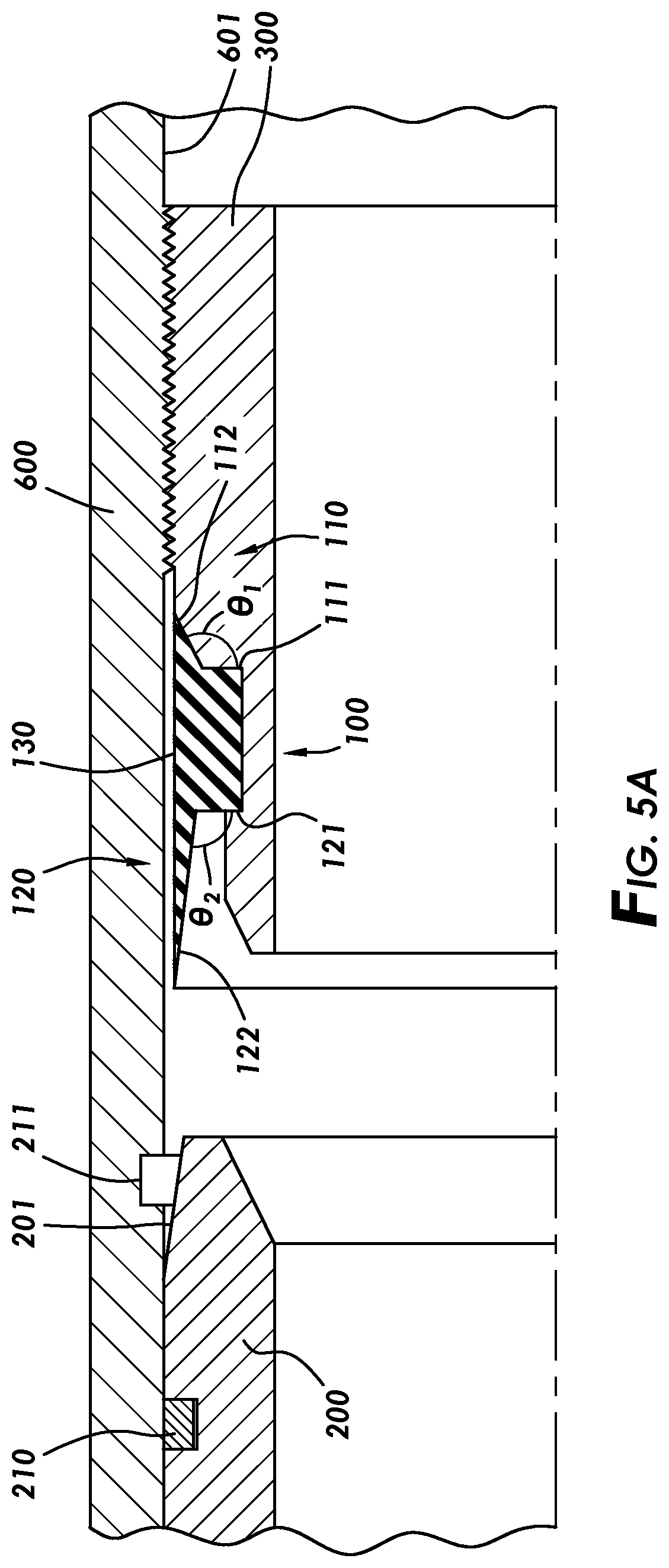 Patent US12492608 Figure 5 – Sealing element with sloped ends
