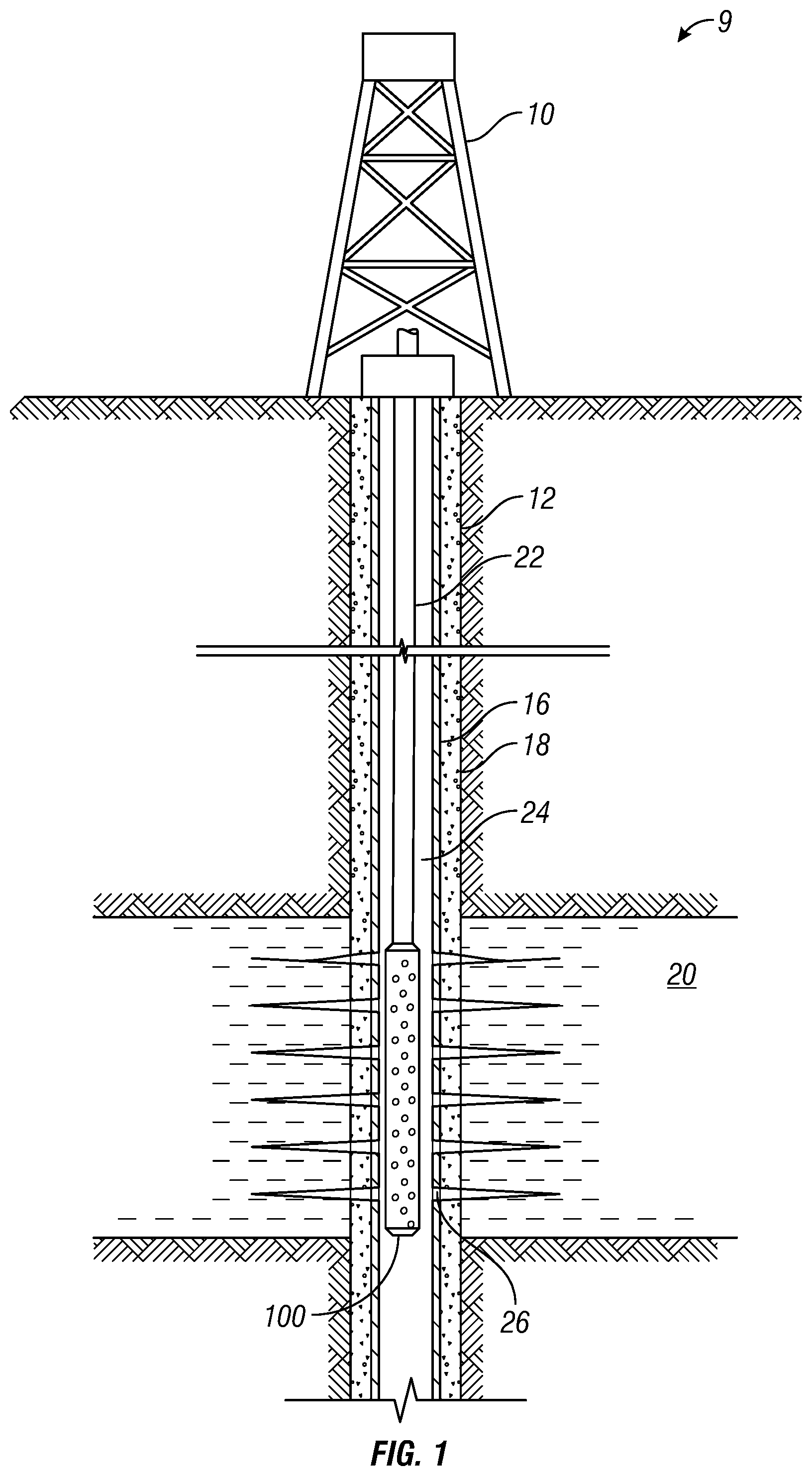 Patent US12492617 Figure 1 – Perforating gun assembly with reduced shock transmission