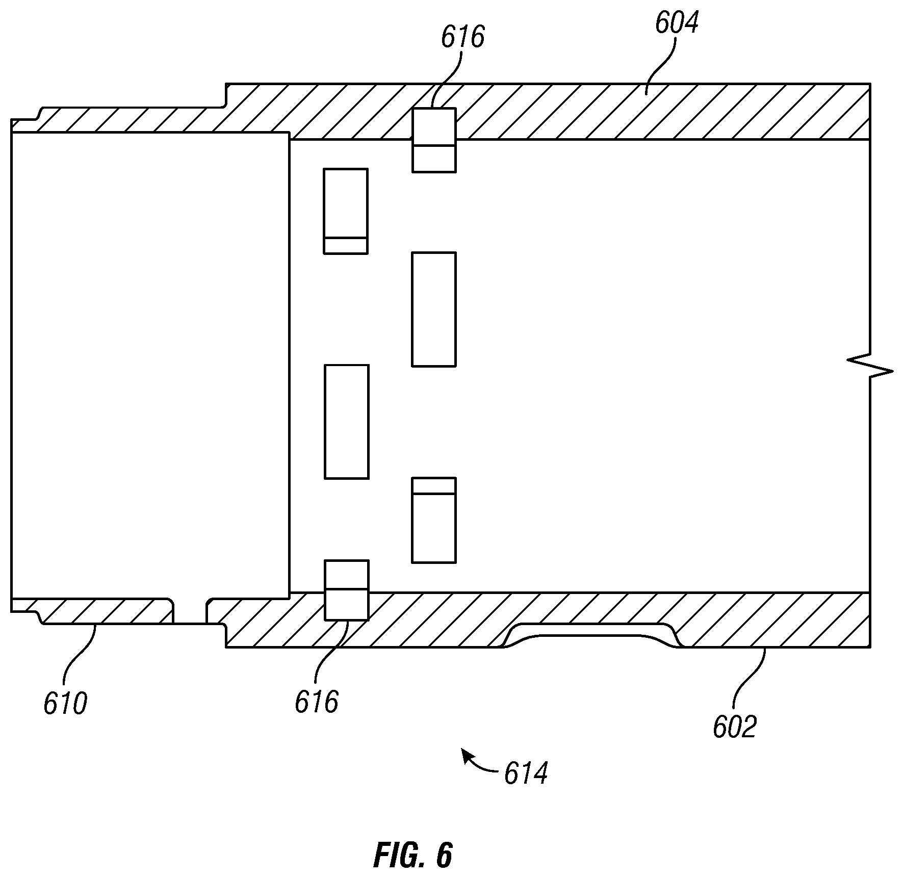 Patent US12492617 Figure 6 – Perforating gun assembly with reduced shock transmission