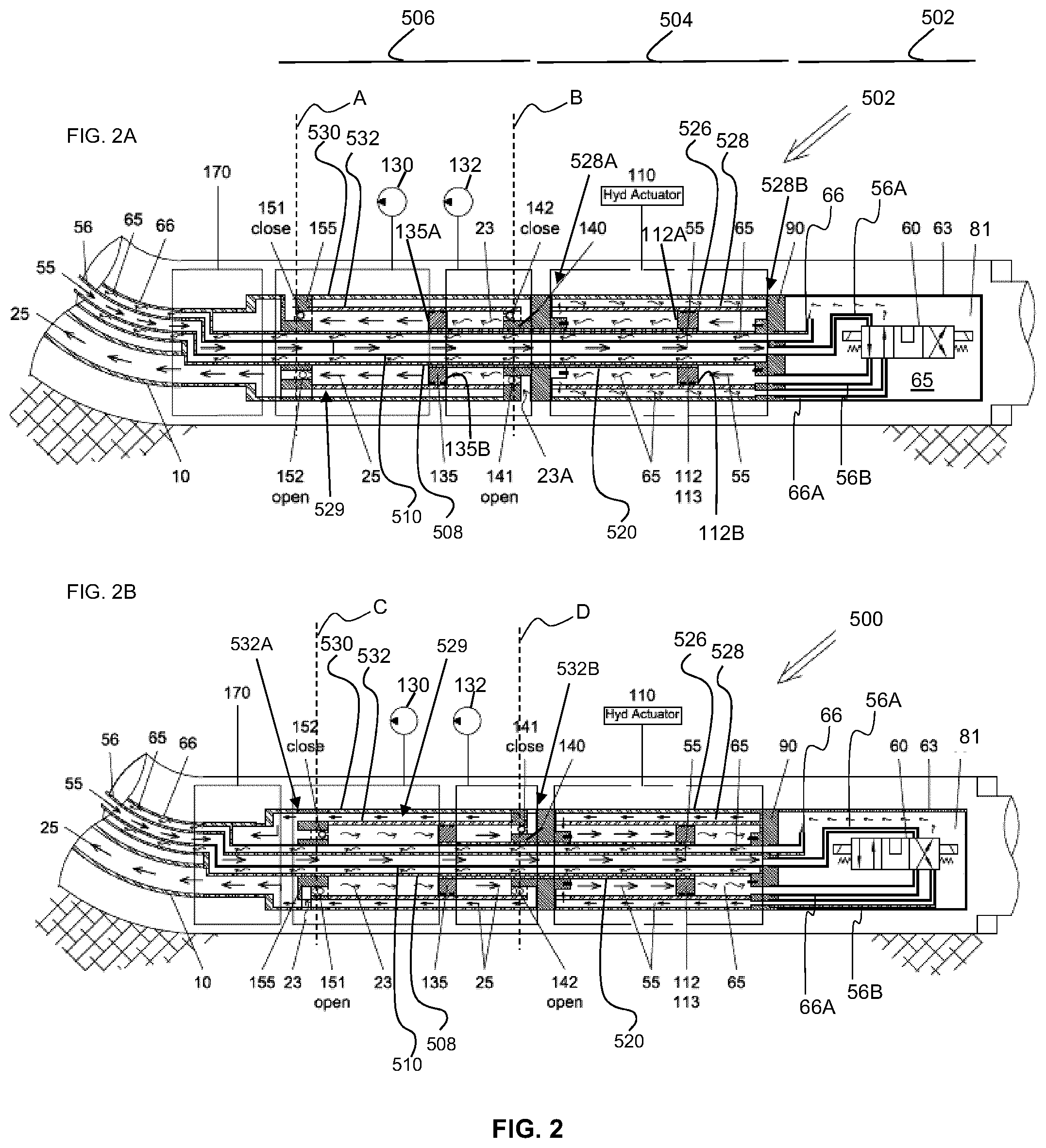 Patent US12492620 Figure 2 – Hydraulically actuated double-acting positive displacement pump system for producing fluids from a wellbore