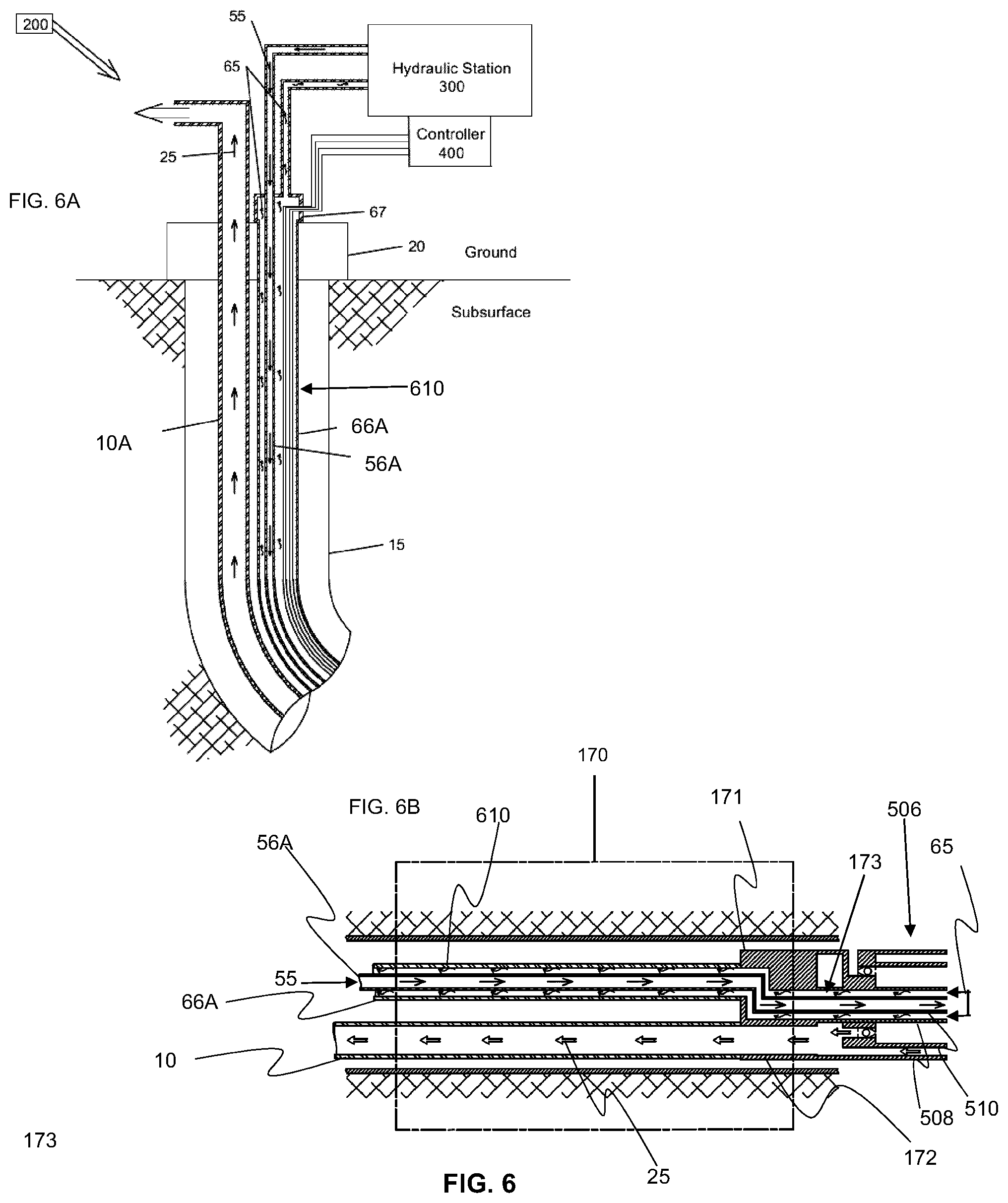Patent US12492620 Figure 6 – Hydraulically actuated double-acting positive displacement pump system for producing fluids from a wellbore