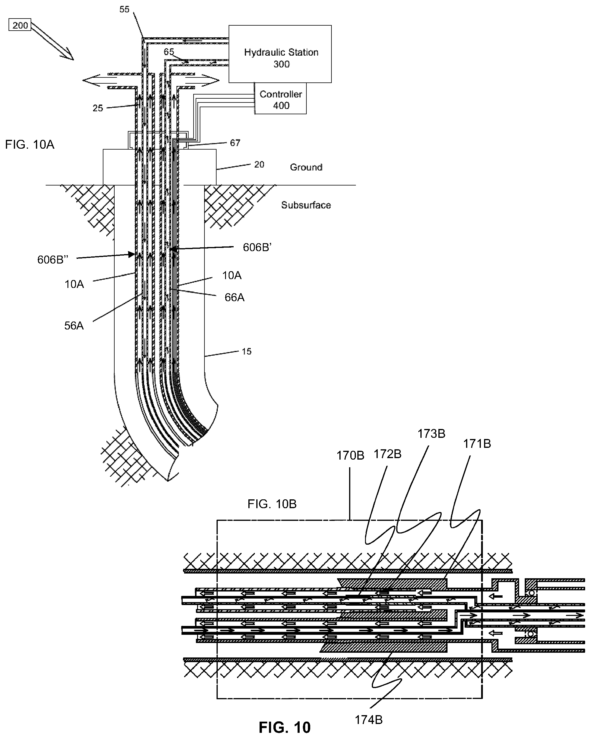 Patent US12492620 Figure 10 – Hydraulically actuated double-acting positive displacement pump system for producing fluids from a wellbore