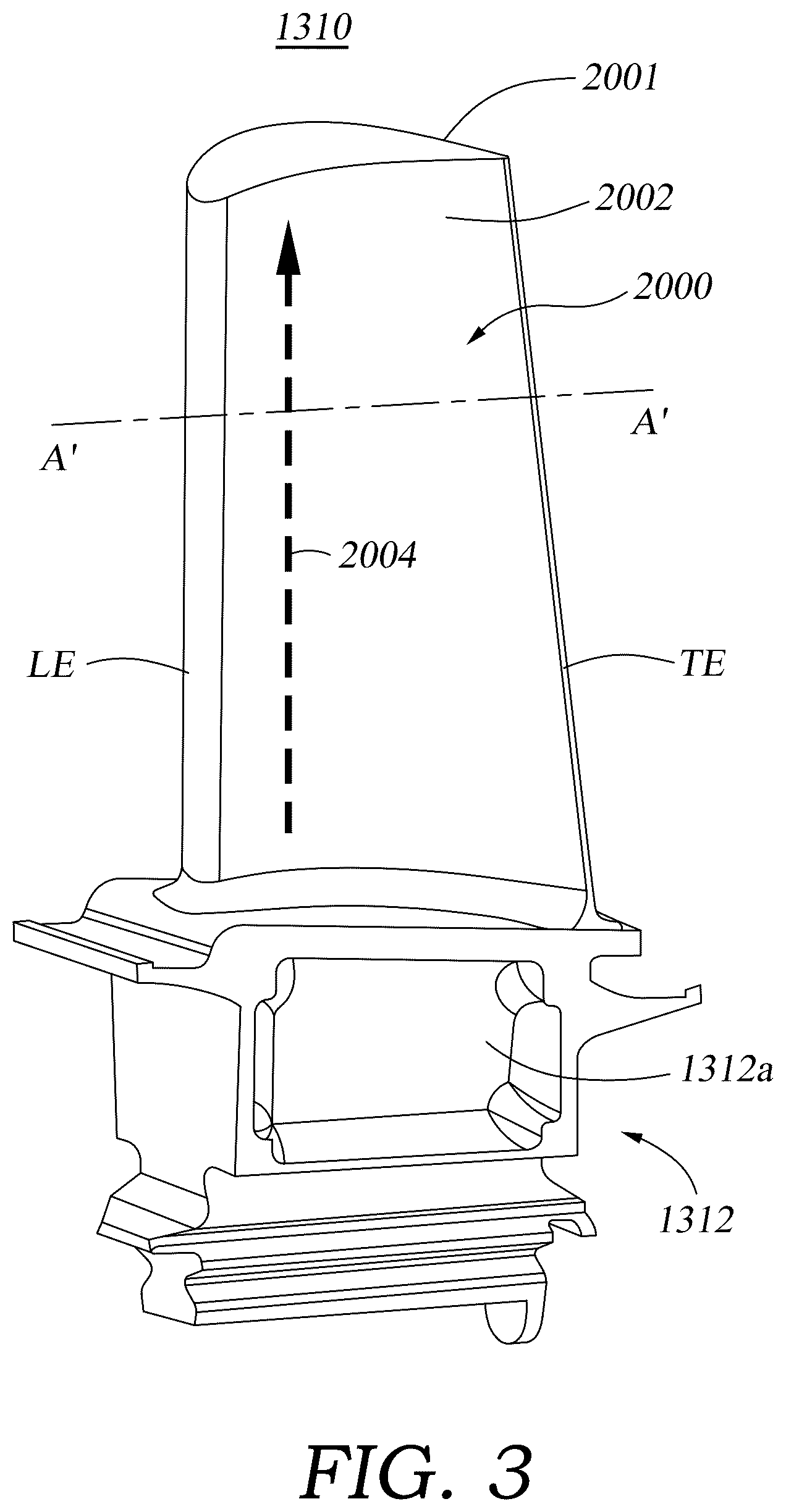 Patent US12492639 Figure 3 – Airfoil and gas turbine including same