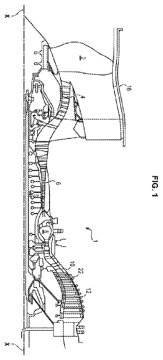 Patent US12492650 Figure 1 – Turbojet engine nozzle ring for an aircraft